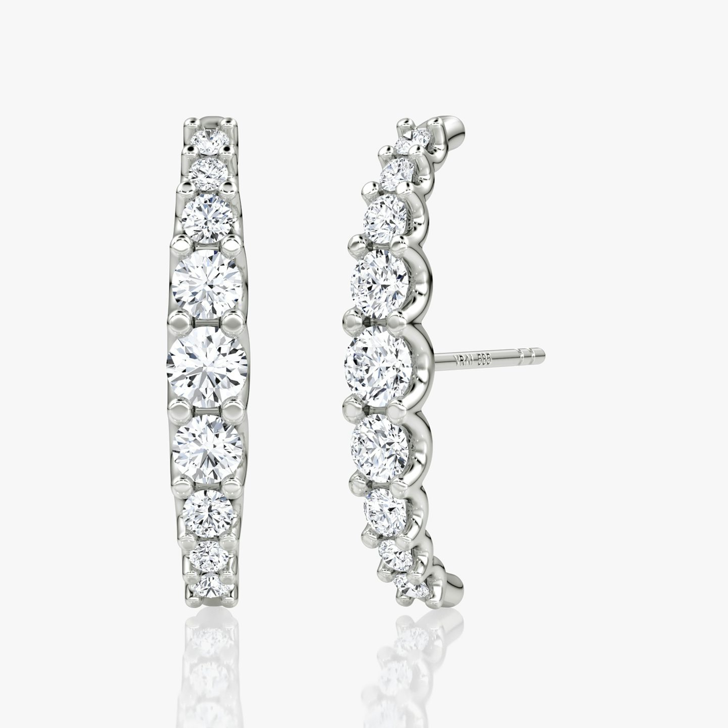 Eternity Cuff Stud | Round Brilliant | 14k | White Gold | caratWeight: 0.52ct