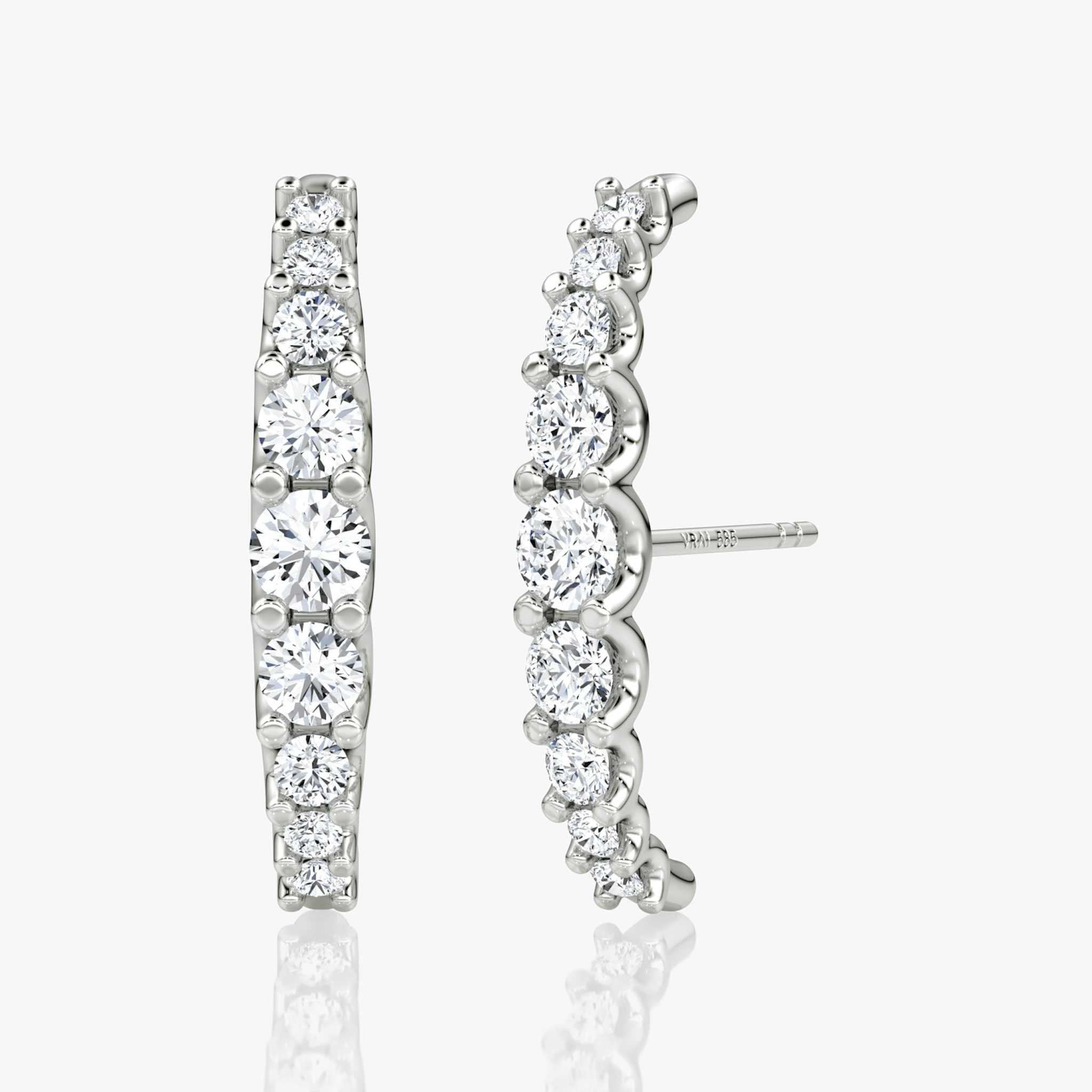 Eternity Cuff Stud | Round Brilliant | 14k | White Gold | caratWeight: 0.52ct