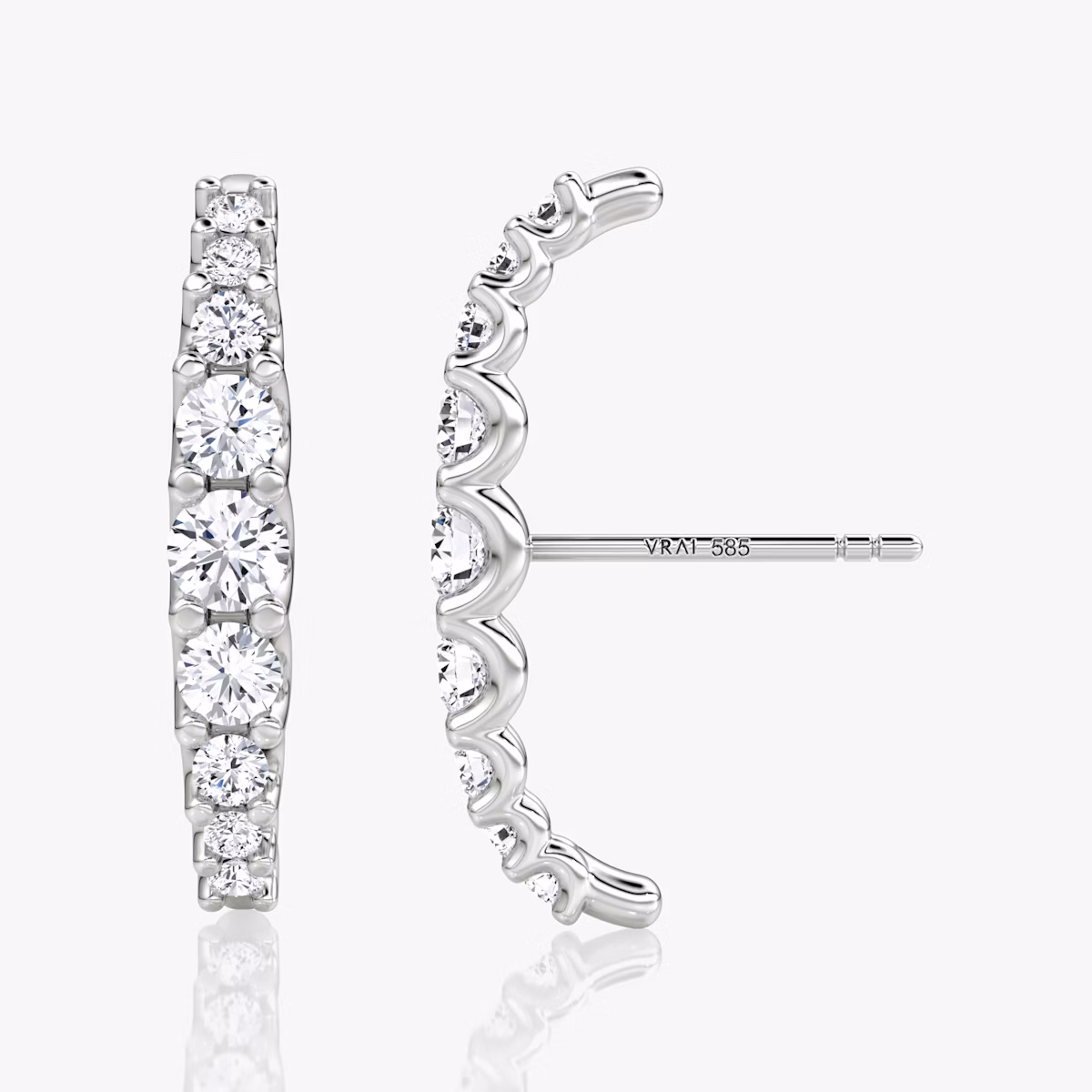 Pendiente Eternity Cuff Stud | Brillante | 14k | Oro blanco