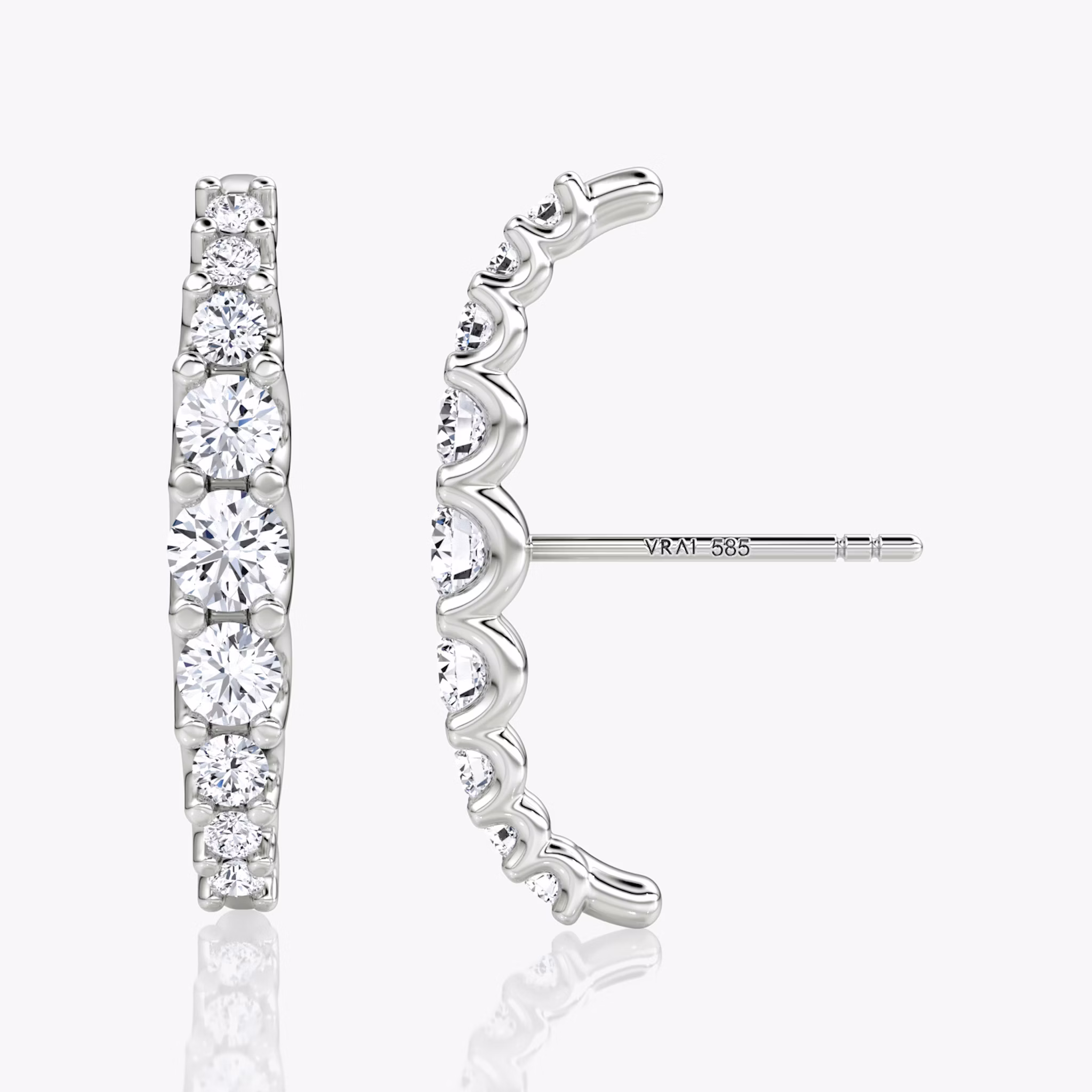 Eternity Cuff Stud | Round Brilliant | 14k | White Gold | caratWeight: 0.52ct