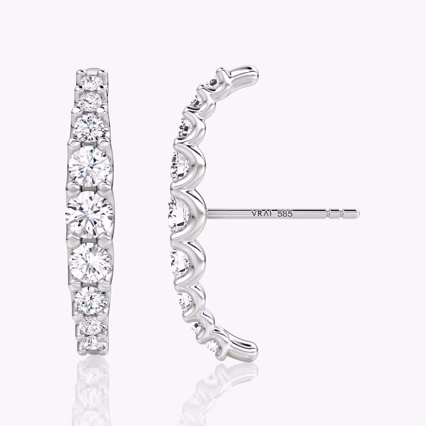 Eternity Cuff Stud | Round Brilliant | 14k | White Gold | caratWeight: 0.52ct