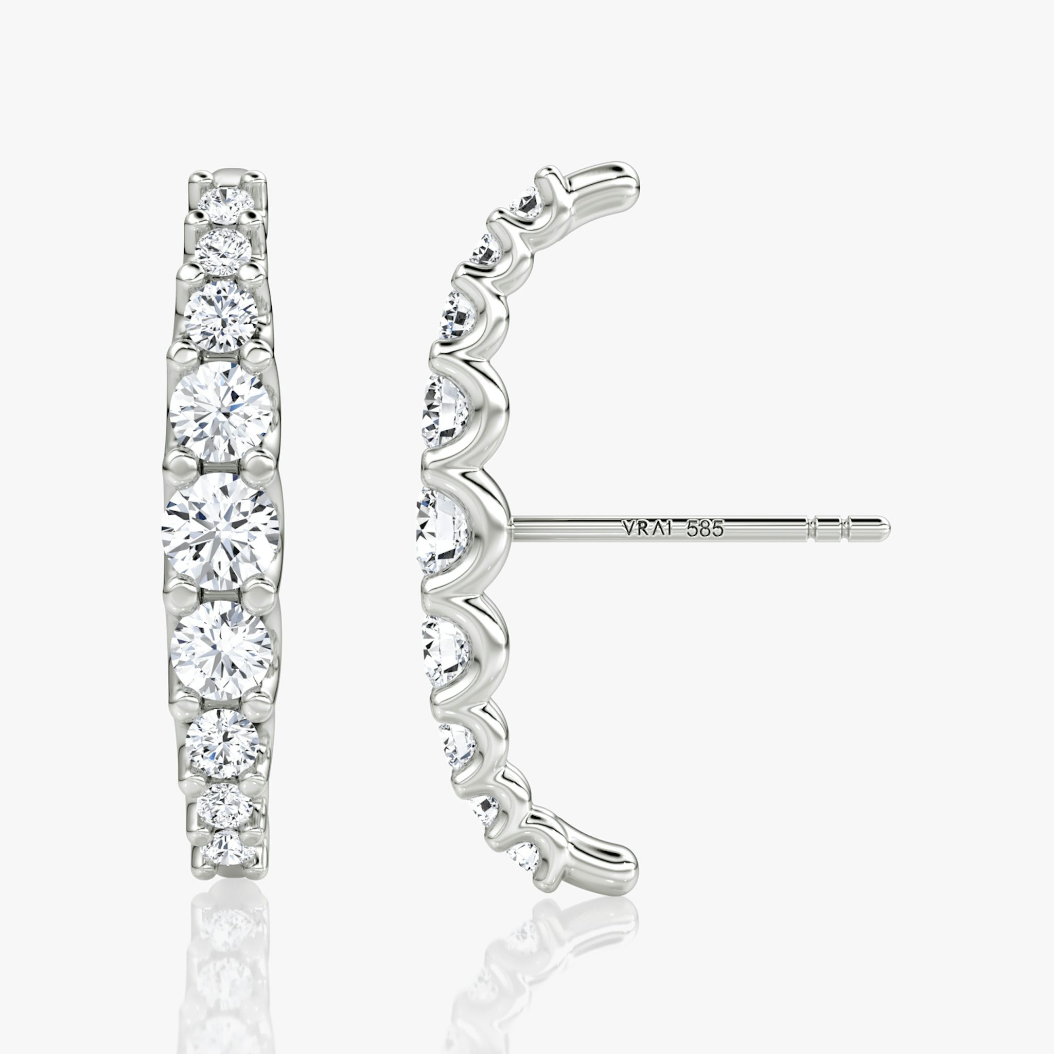 Eternity Cuff Stud | Round Brilliant | 14k | White Gold | caratWeight: 0.52ct