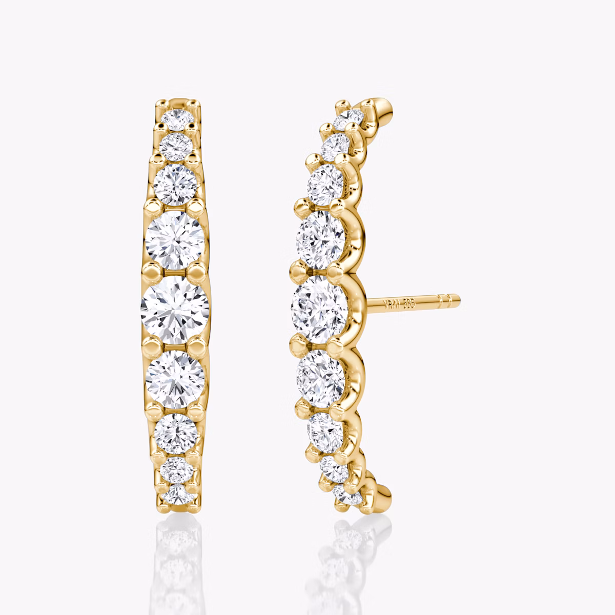 Eternity Cuff Ohrring | Rund | 14k | Gelbgold