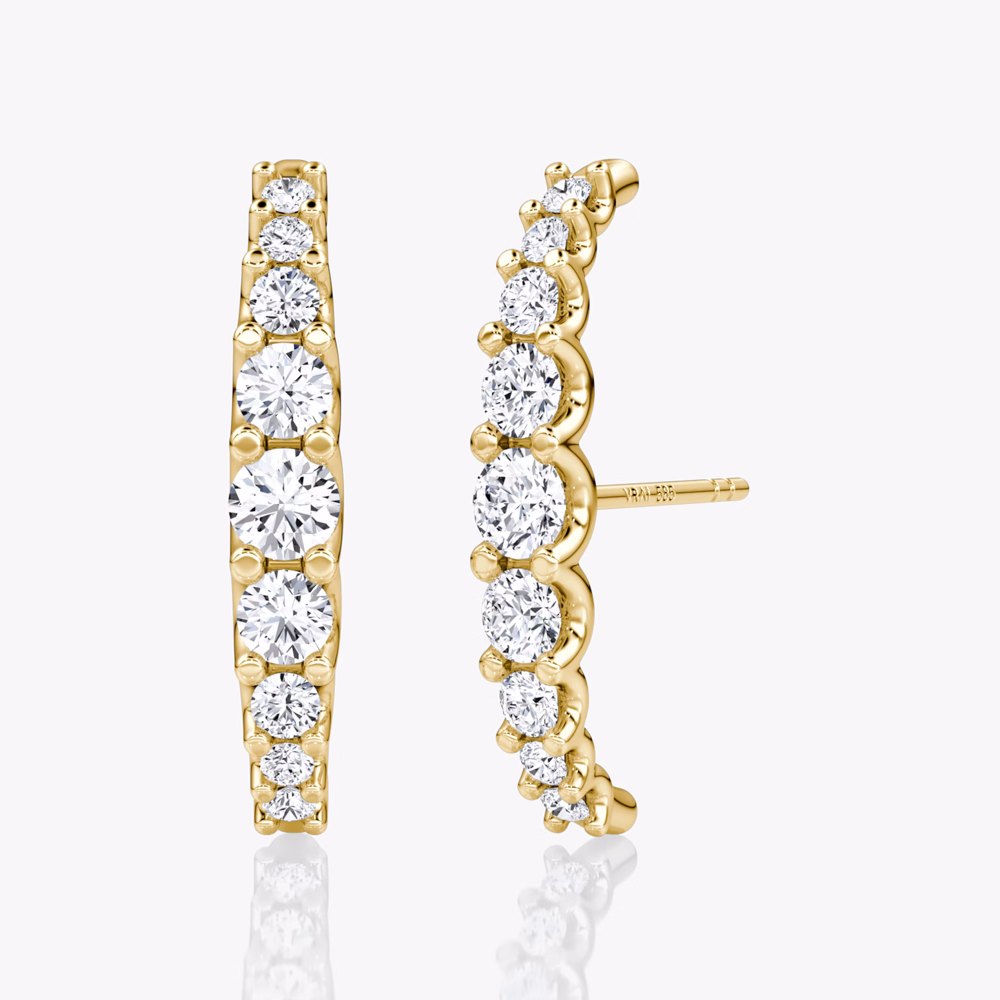 Eternity Cuff Stud | Round Brilliant | 14k | Yellow Gold | caratWeight: 0.52ct