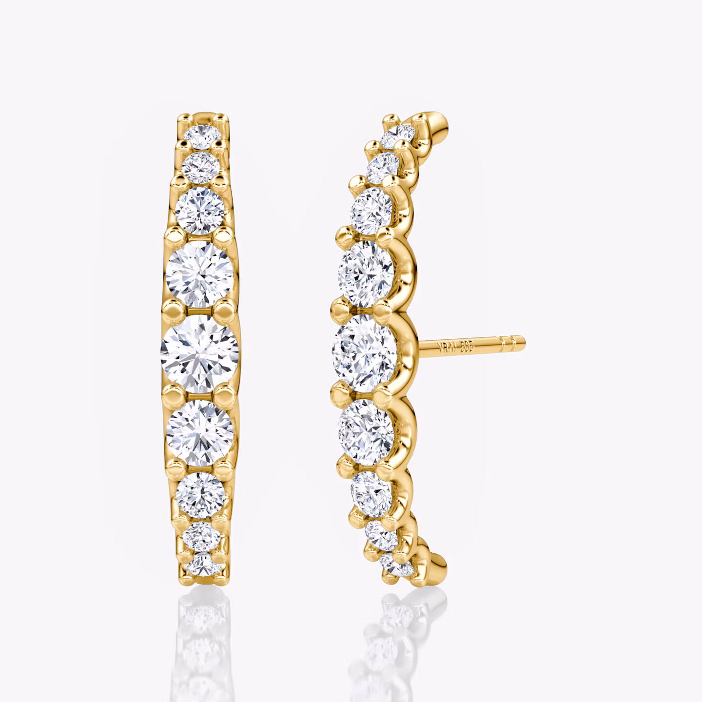 Eternity Cuff Stud Round Brilliant | Yellow Gold