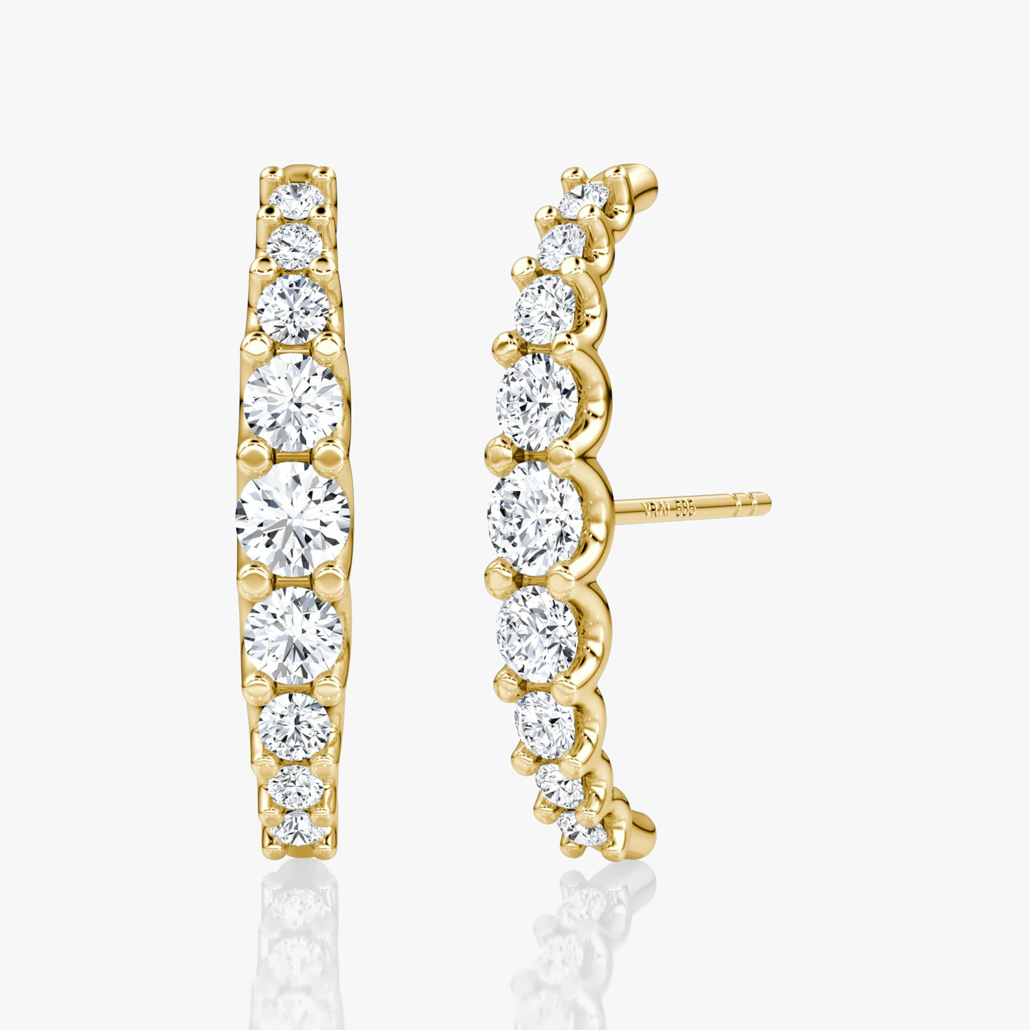 Eternity Cuff Stud | Round Brilliant | 14k | Yellow Gold | caratWeight: 0.52ct