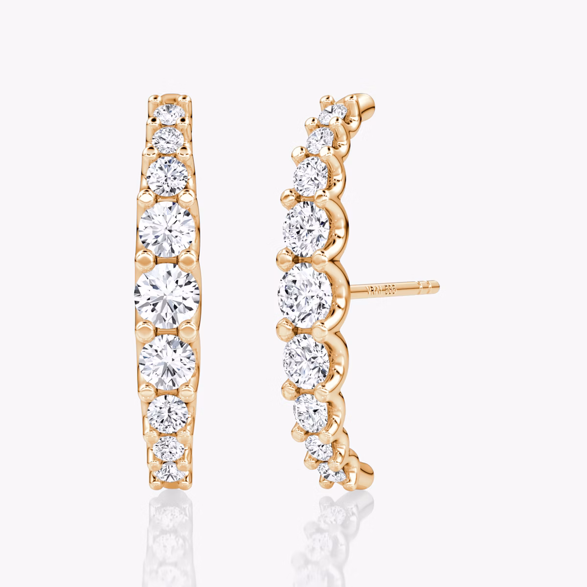 Pendiente Eternity Cuff Stud | Brillante | 14k | Oro rosa