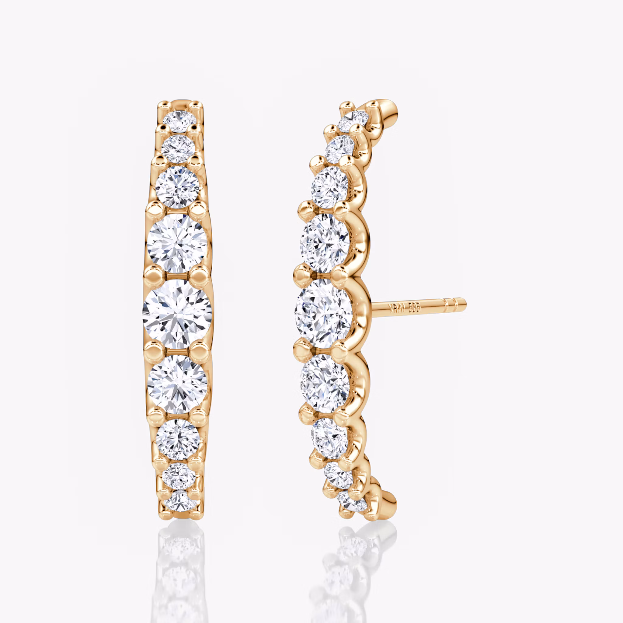 Eternity Cuff Stud Round Brilliant | Rose Gold
