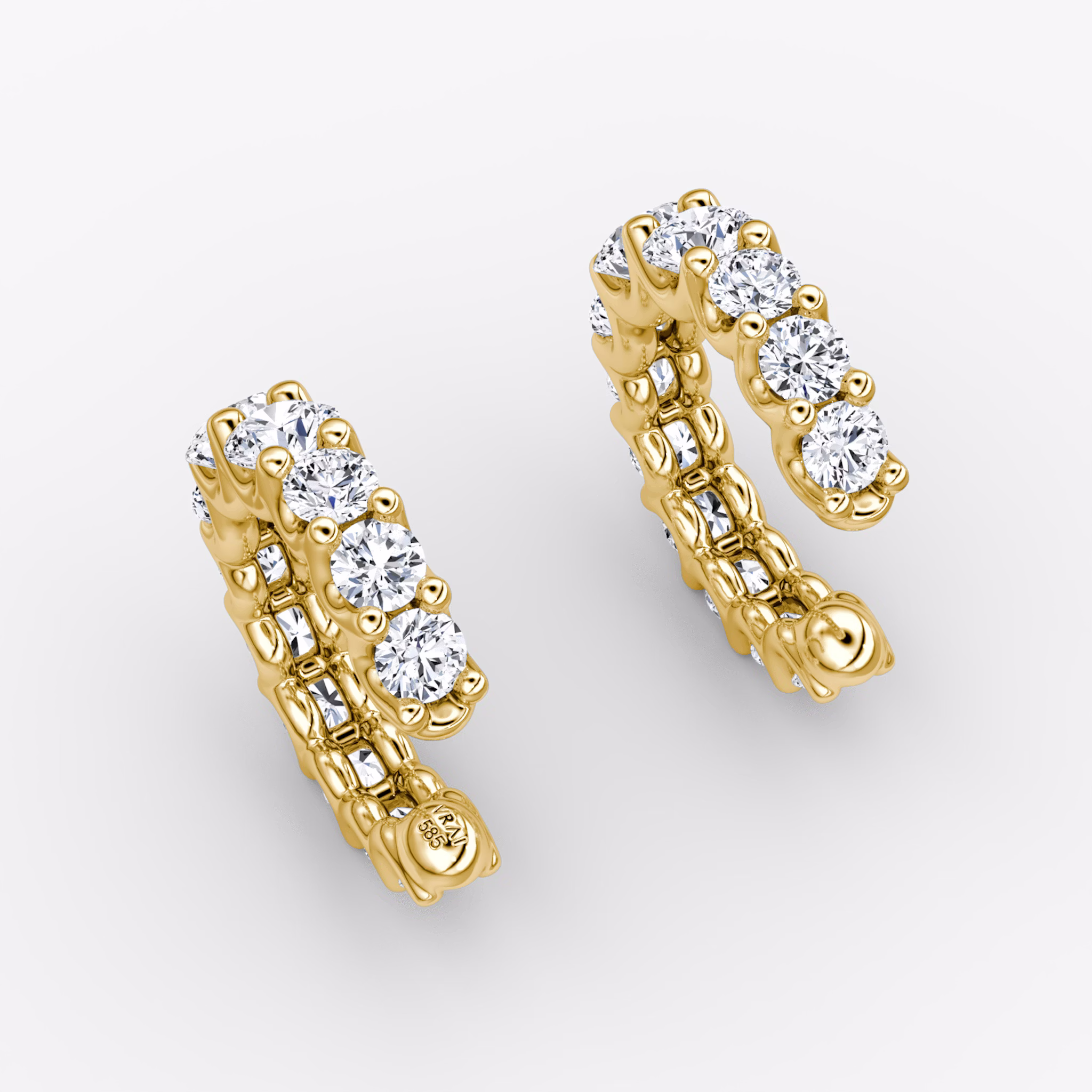 Eternity Ear Cuff | Round Brilliant | 14k | Yellow Gold