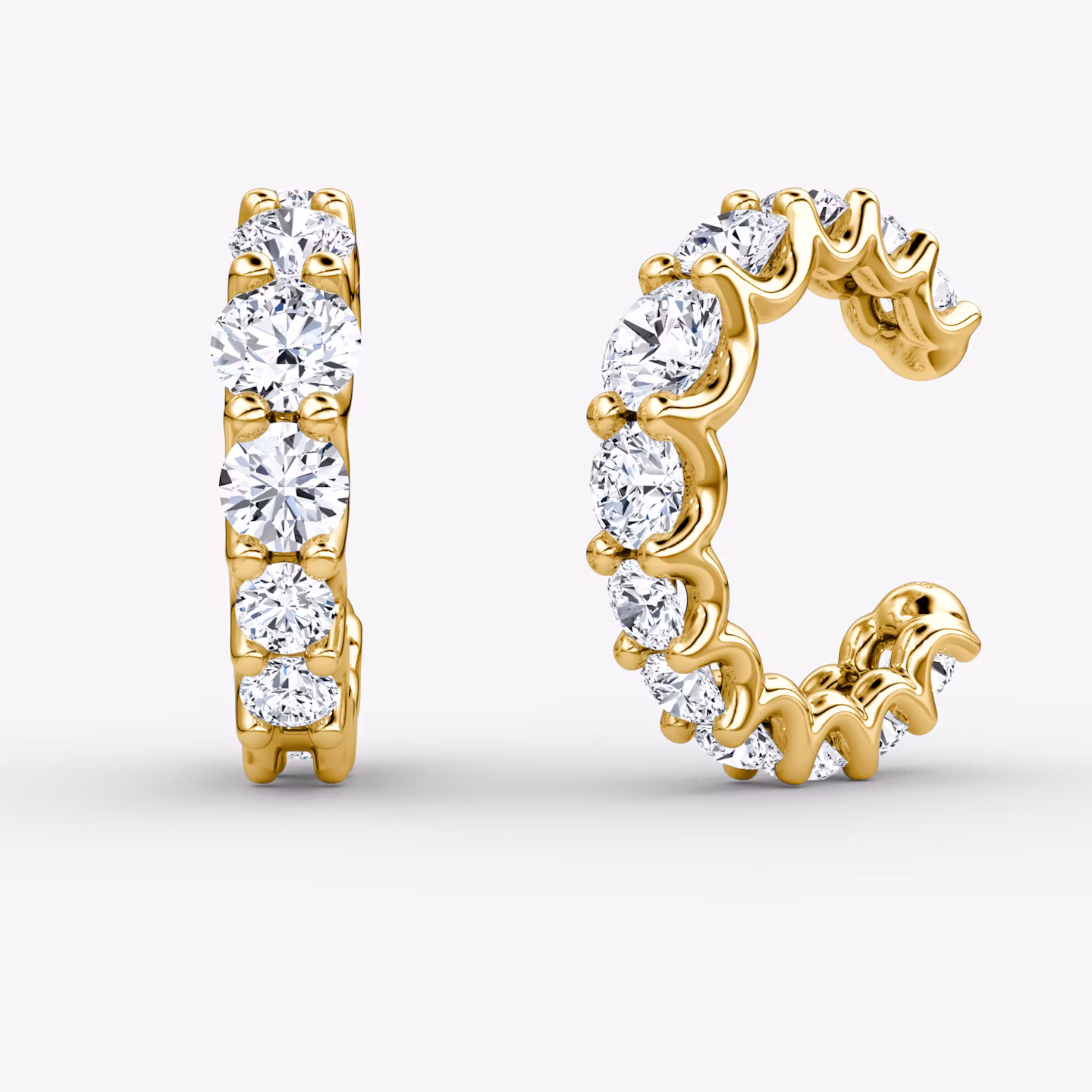 Eternity Ear Cuff Round Brilliant | Yellow Gold