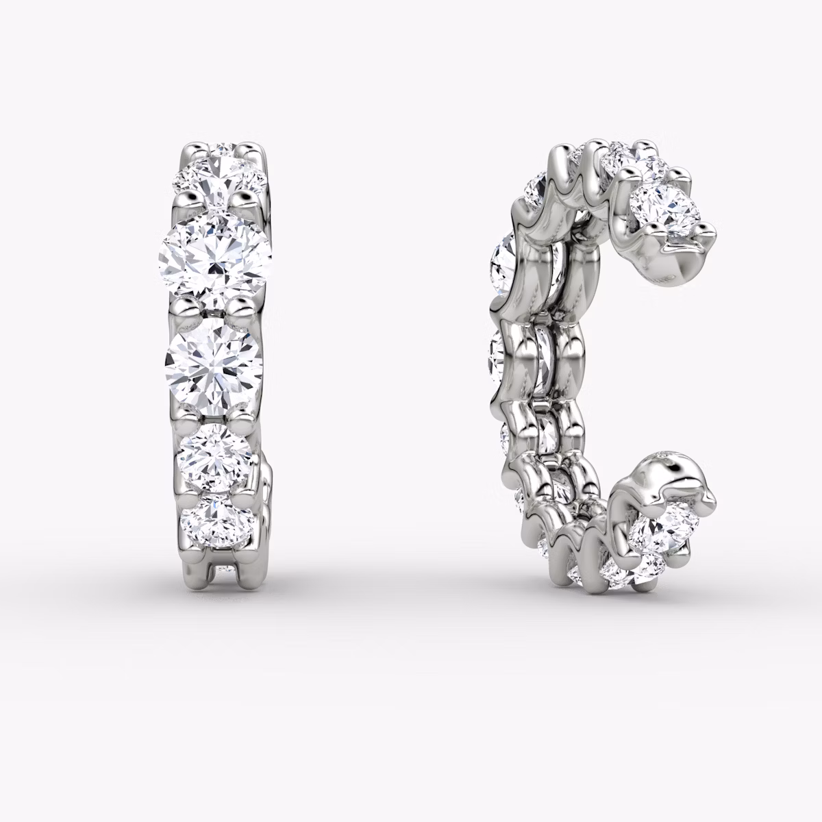 Eternity Ear Cuff | Round Brilliant | 14k | White Gold