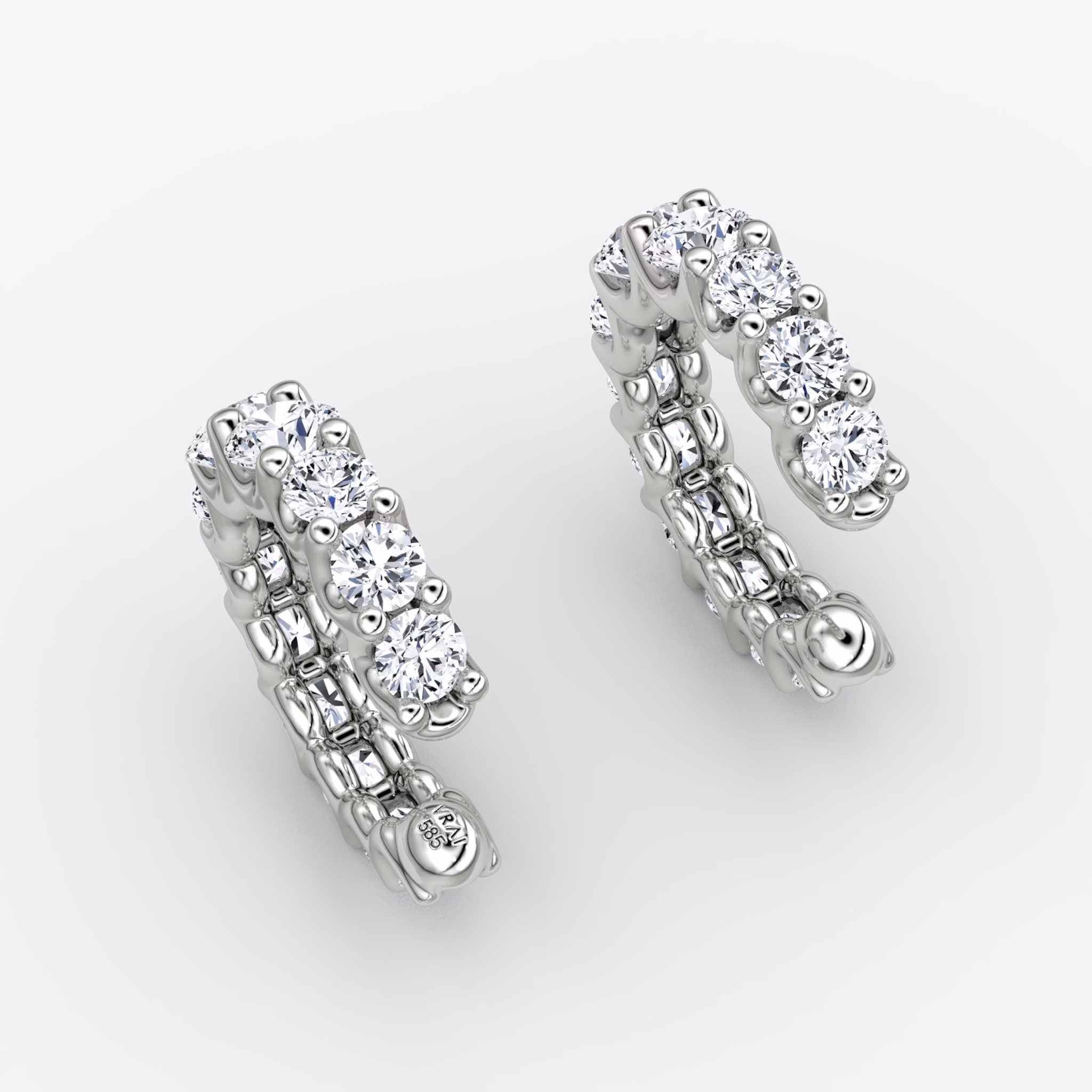 Eternity Ear Cuff | Round Brilliant | 14k | White Gold