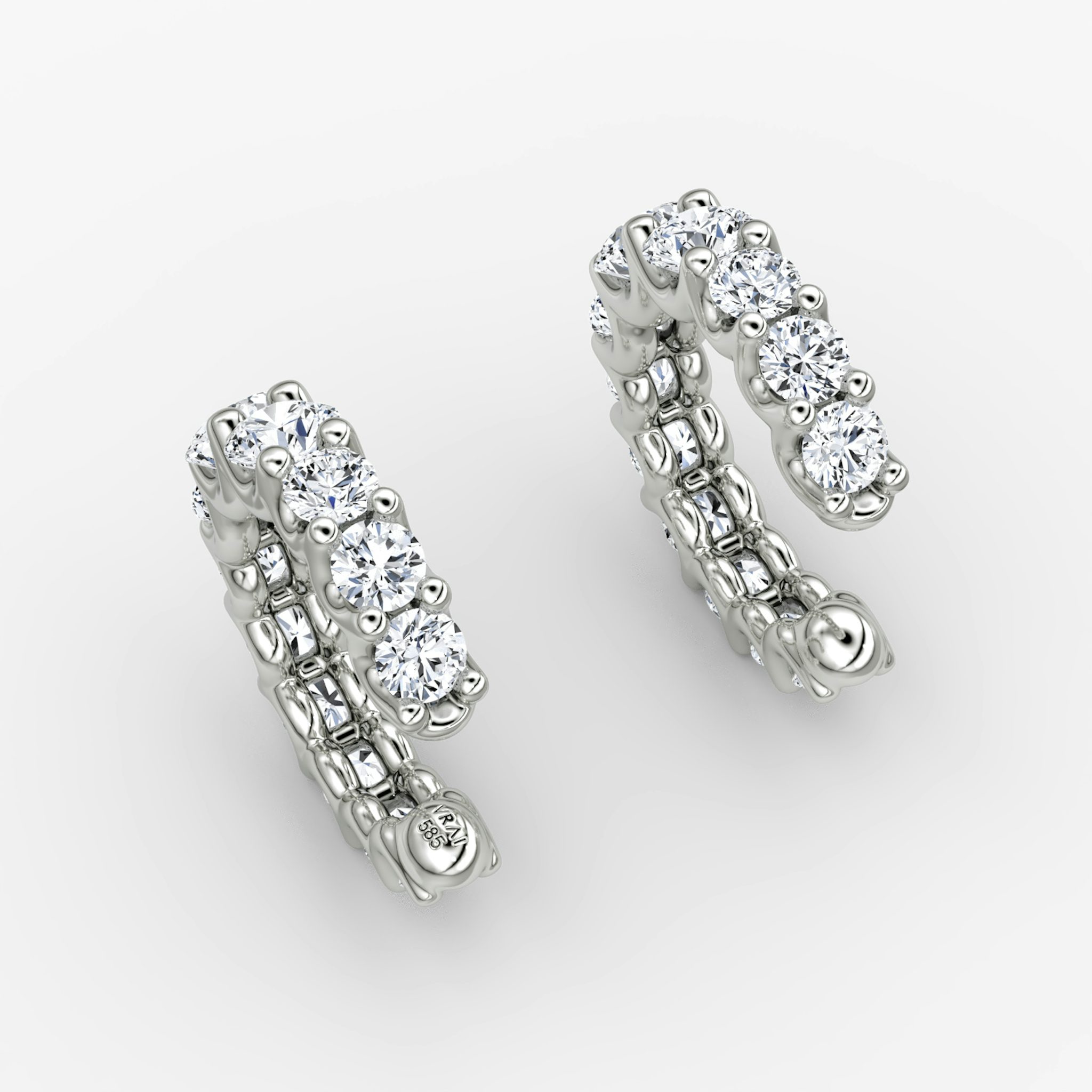 Eternity Ear Cuff | Round Brilliant | 14k | White Gold