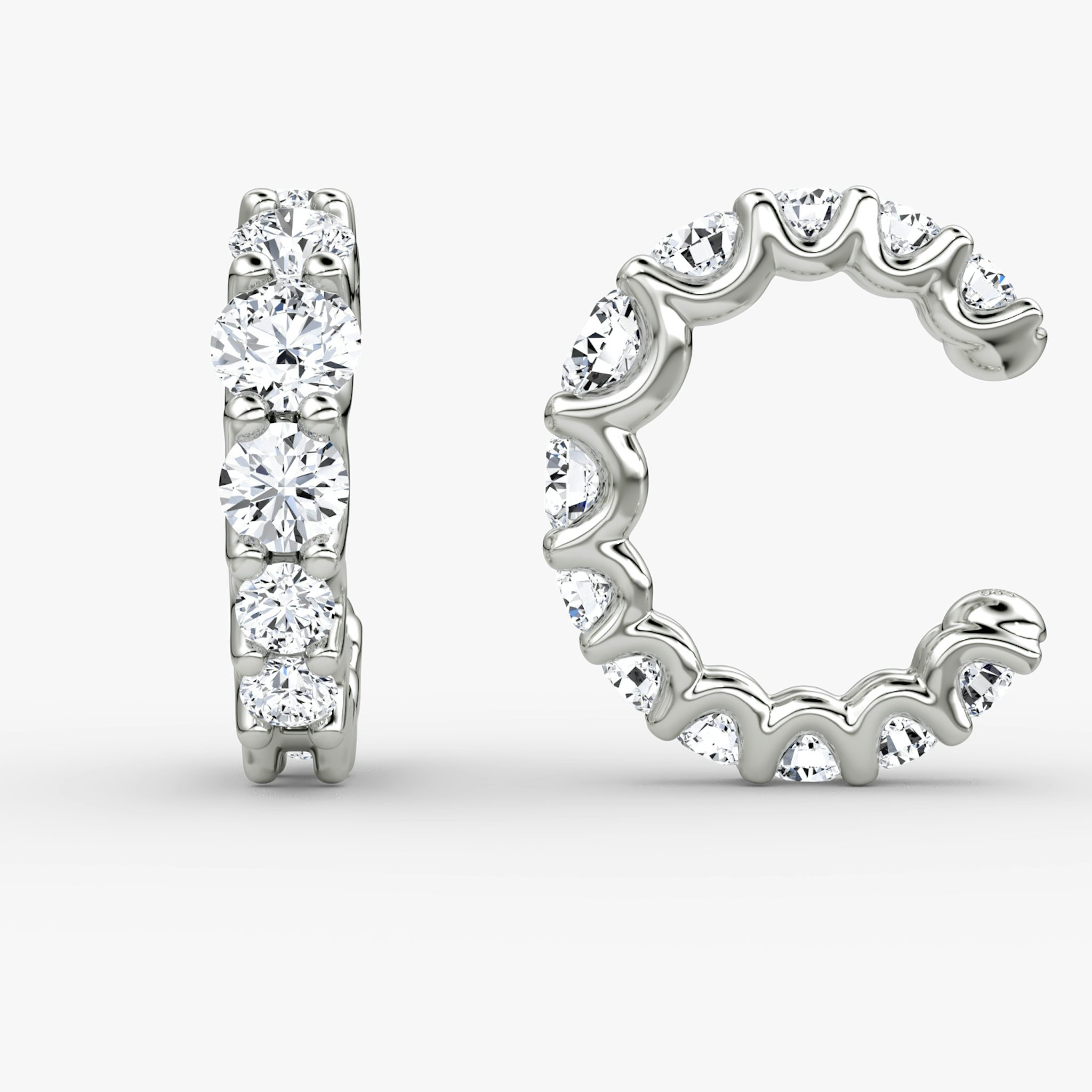 Eternity Ear Cuff | Round Brilliant | 14k | White Gold