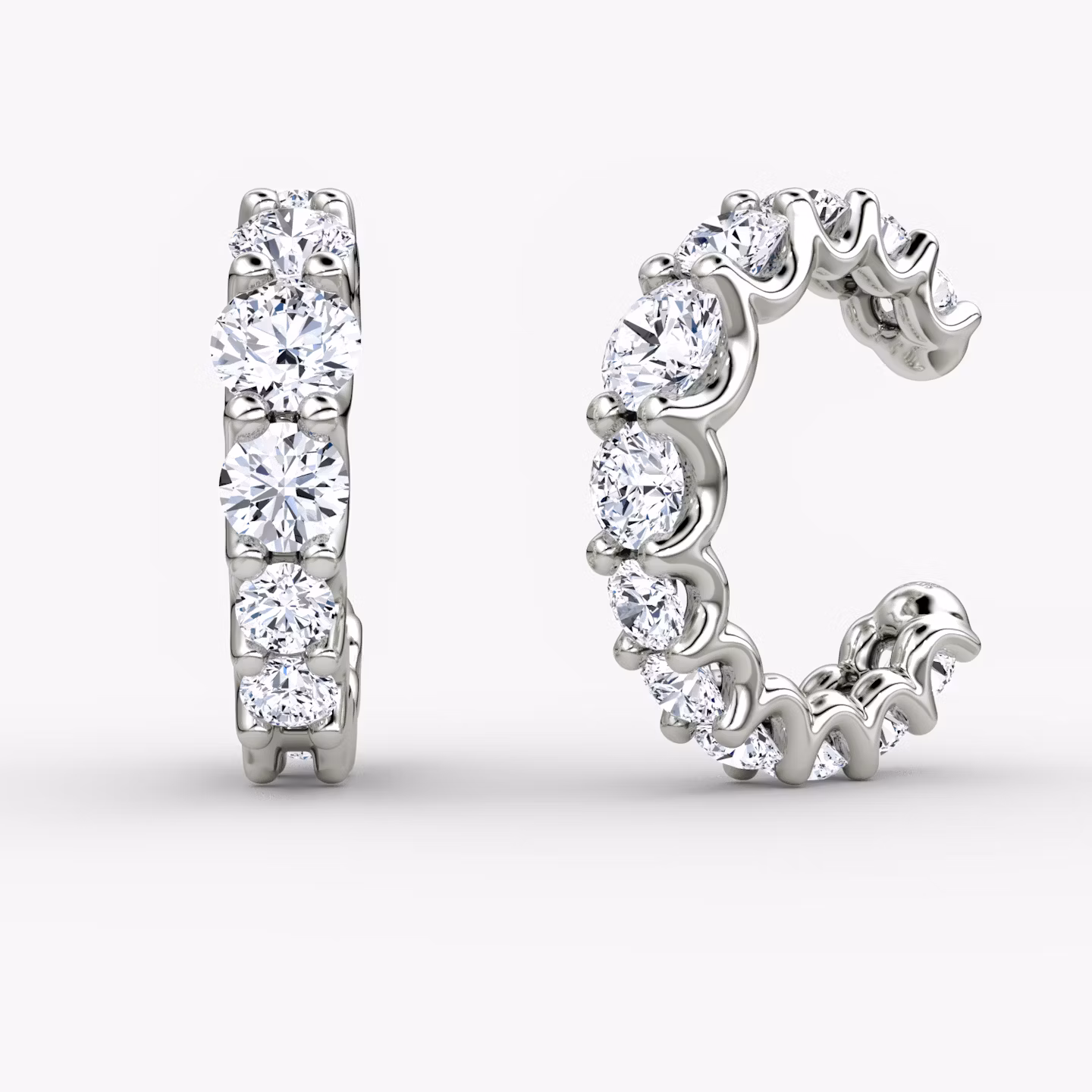 Eternity Ear Cuff Round Brilliant | White Gold