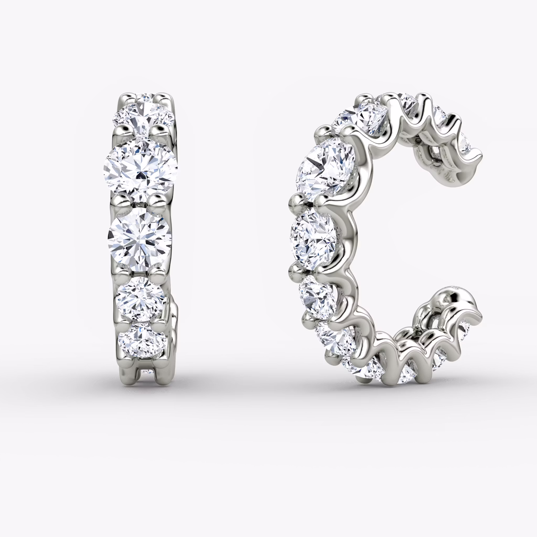 Pendiente Eternity Ear Cuff Brillante | White Gold