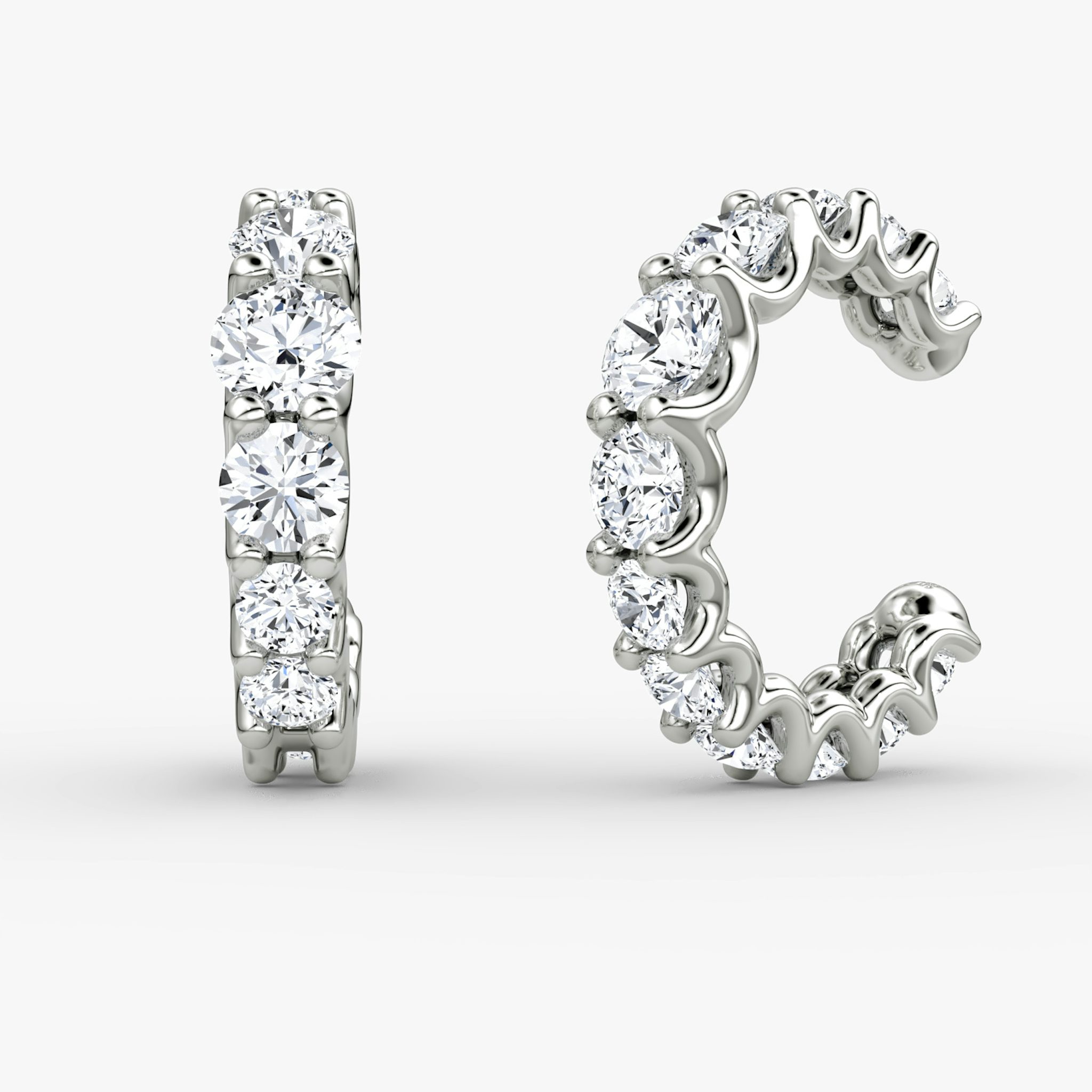 Eternity Ear Cuff | Round Brilliant | 14k | White Gold