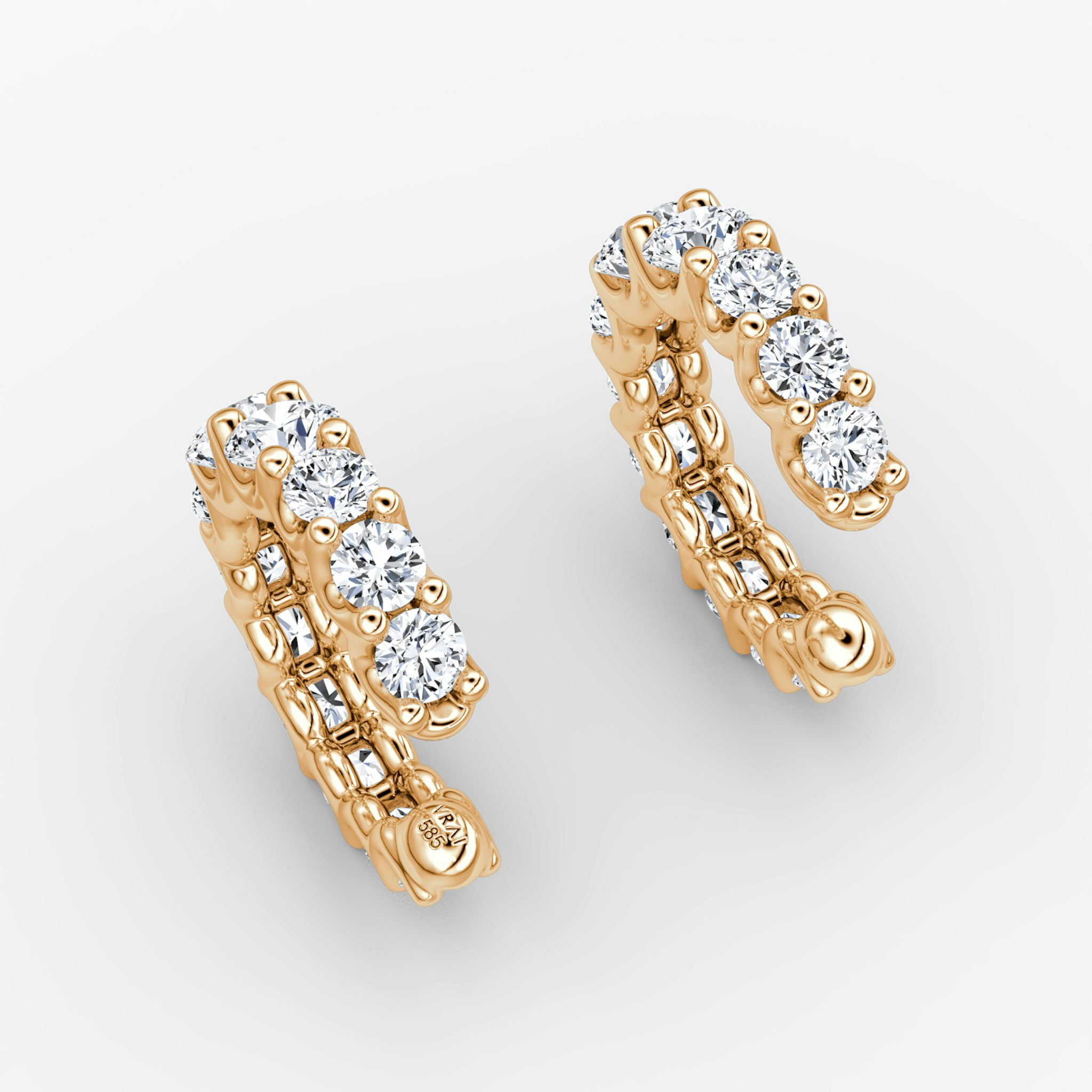 Eternity Ear Cuff | Round Brilliant | 14k | Rose Gold