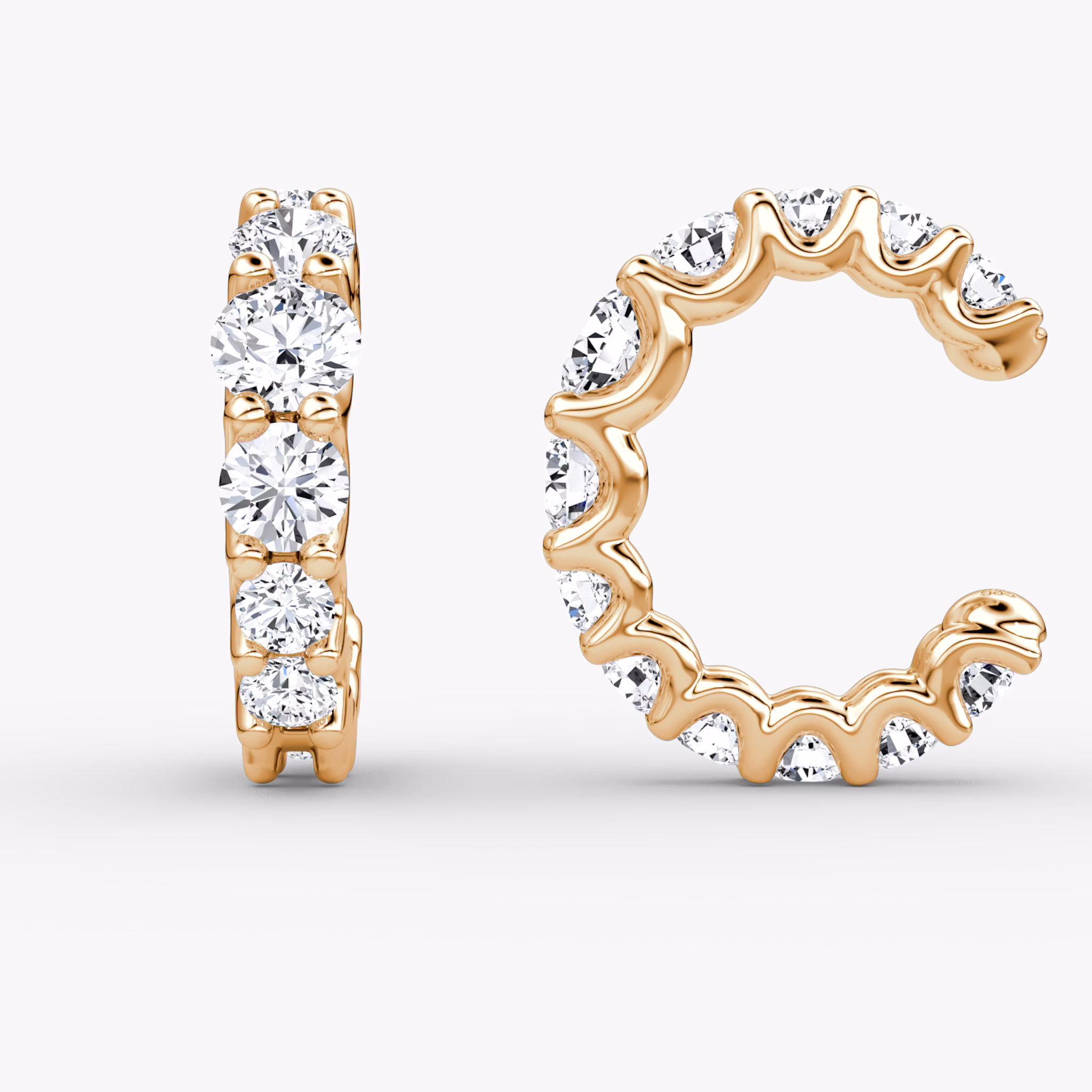 Eternity Ear Cuff | Round Brilliant | 14k | Rose Gold