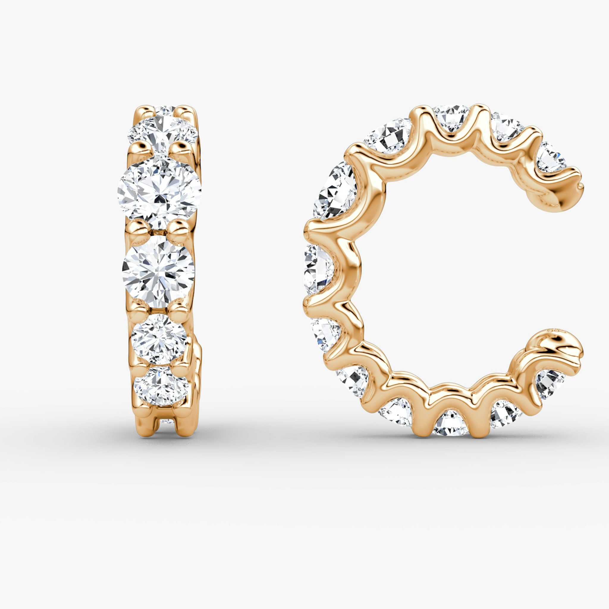 Eternity Ear Cuff | Round Brilliant | 14k | Rose Gold