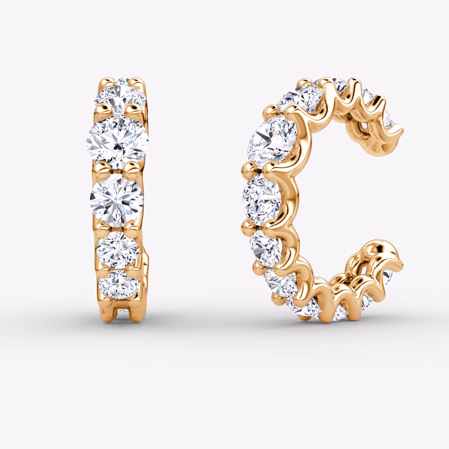 Eternity Ear Cuff Round Brilliant | Rose Gold