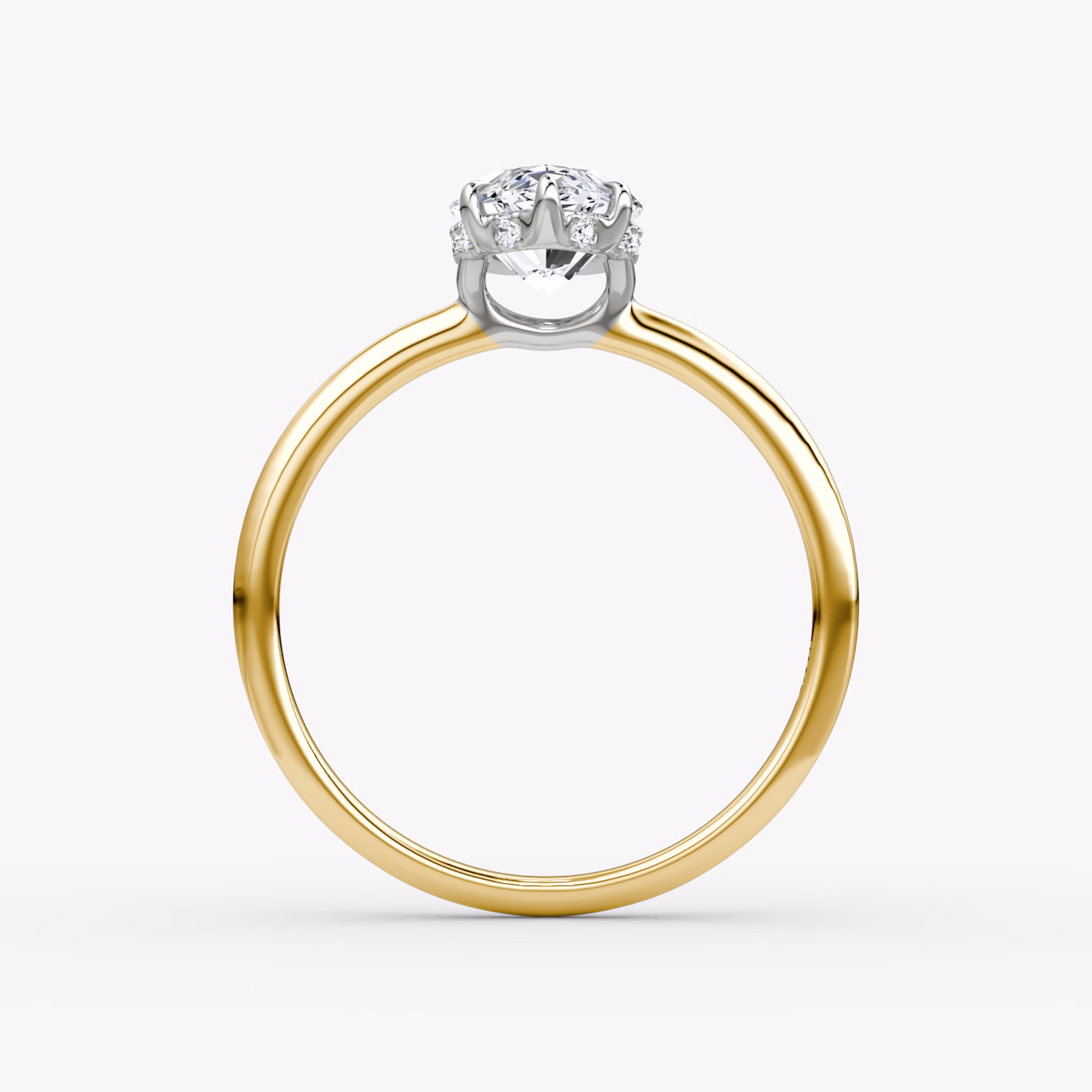 The Signature | Marquise | 18k | Yellow Gold and Platinum | bandAccent: Plain | bandWidth: standard | hiddenHalo: yes | diamondOrientation: vertical | caratWeight: other