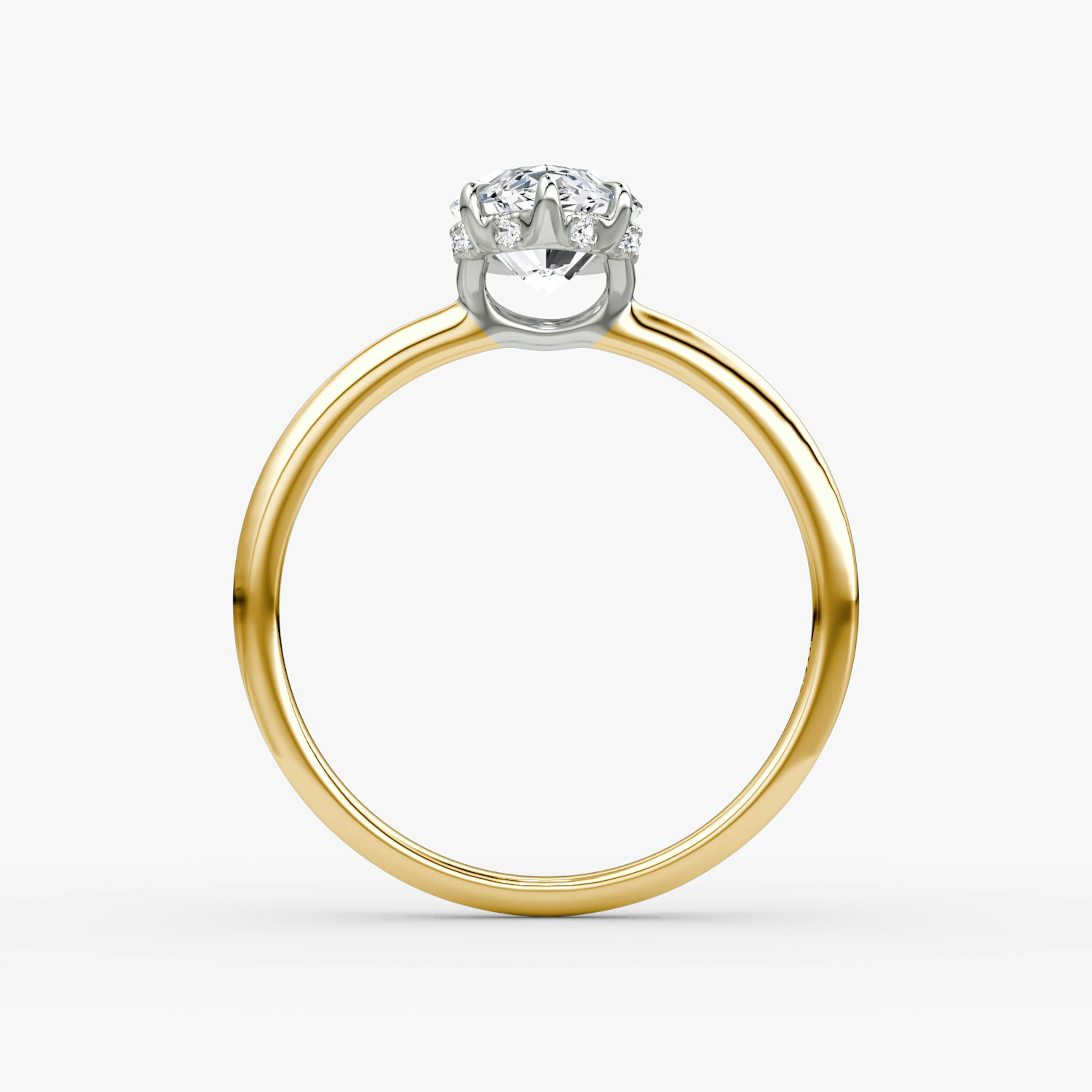 The Signature | Marquise | 18k | Yellow Gold and Platinum | bandAccent: Plain | bandWidth: standard | hiddenHalo: yes | diamondOrientation: vertical | caratWeight: other