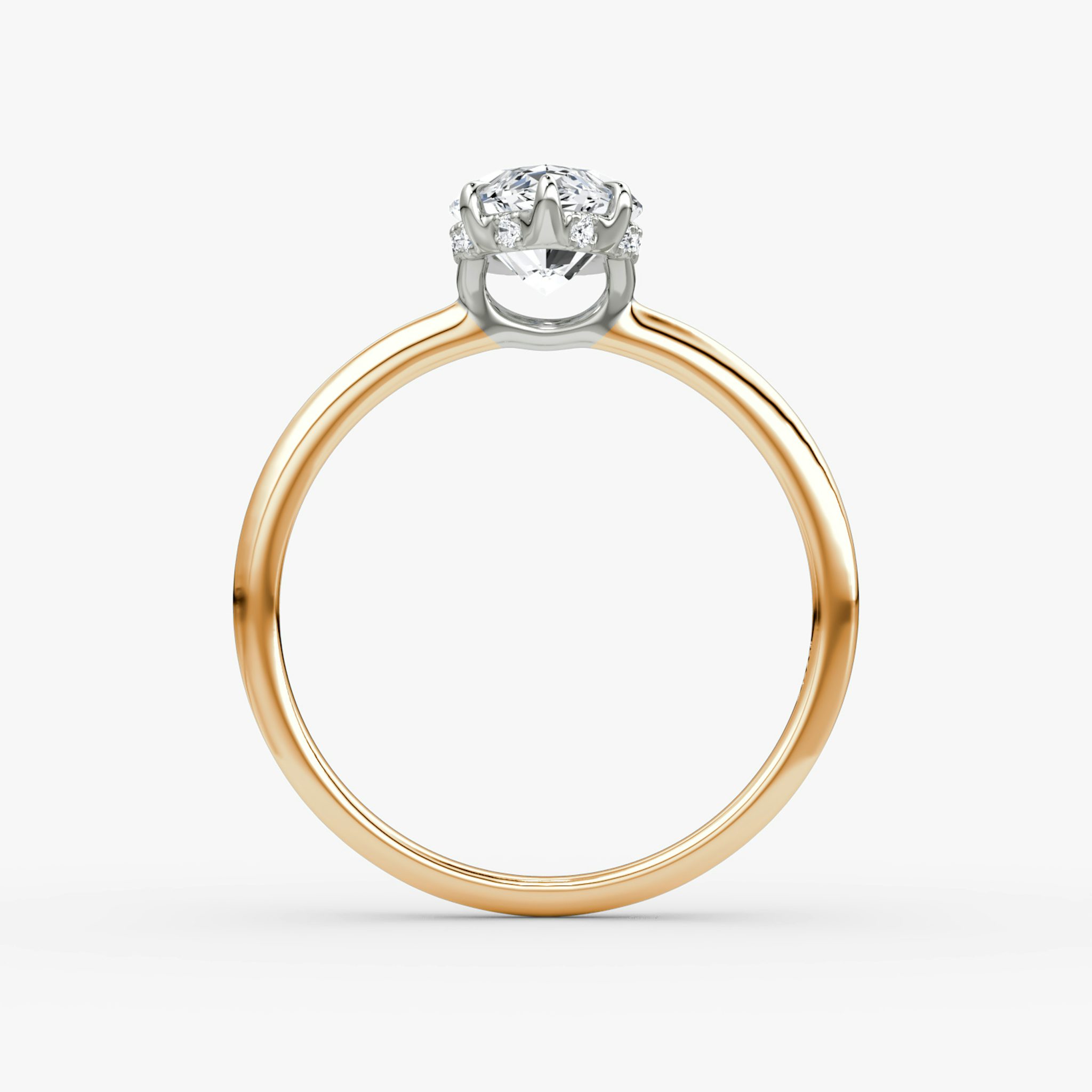 The Signature | Marquise | 14k | Rose Gold and Platinum | bandAccent: Plain | bandWidth: standard | hiddenHalo: yes | diamondOrientation: vertical | caratWeight: other