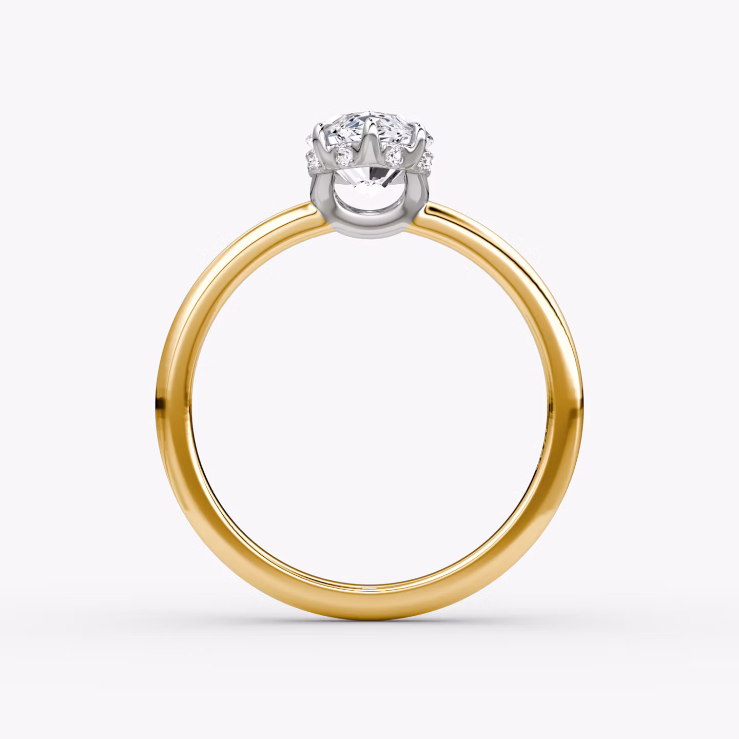 The Signature | Marquise | 18k | Yellow Gold and Platinum | bandAccent: Plain | bandWidth: large | hiddenHalo: yes | diamondOrientation: vertical | caratWeight: other