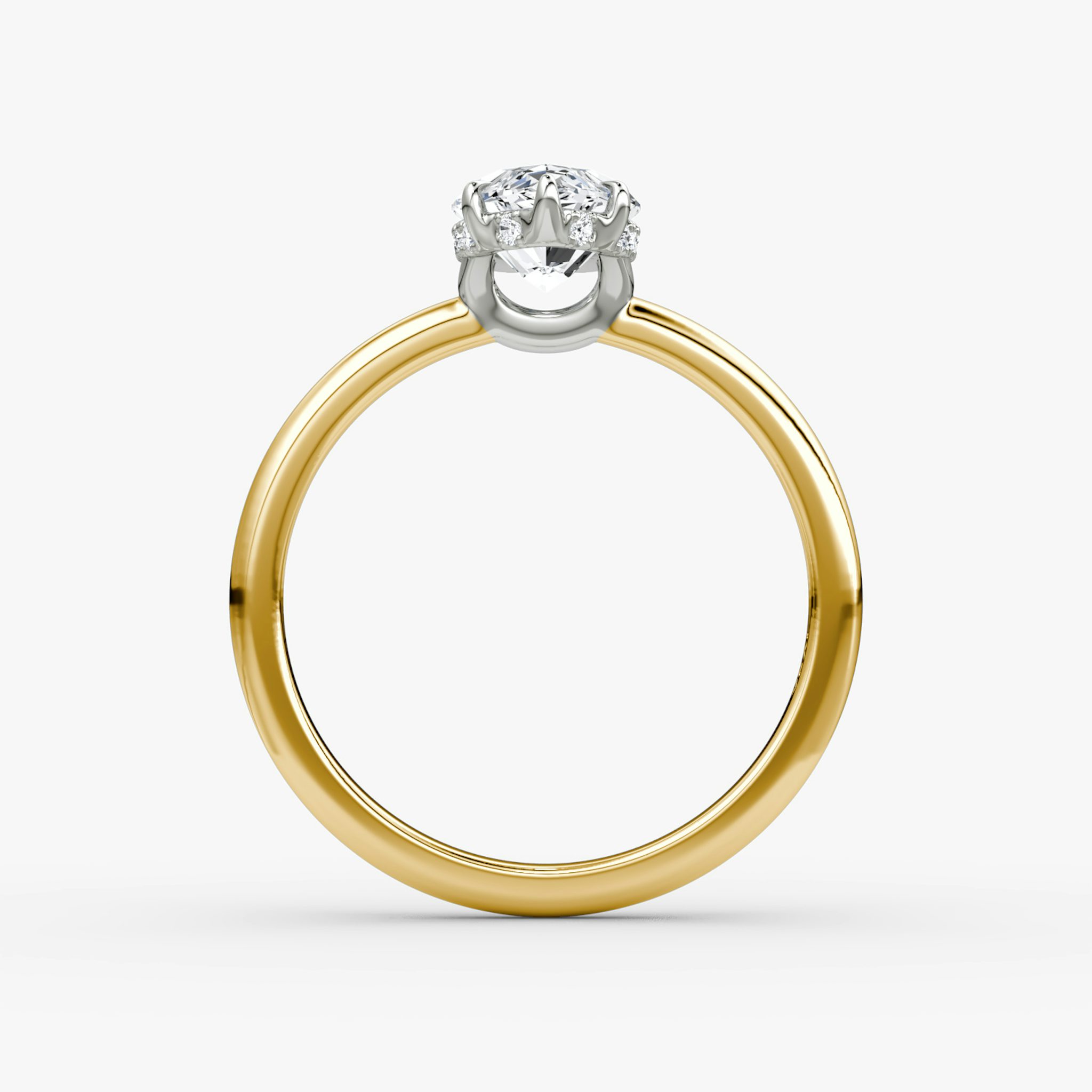 The Signature | Marquise | 18k | Yellow Gold and Platinum | bandAccent: Plain | bandWidth: large | hiddenHalo: yes | diamondOrientation: vertical | caratWeight: other