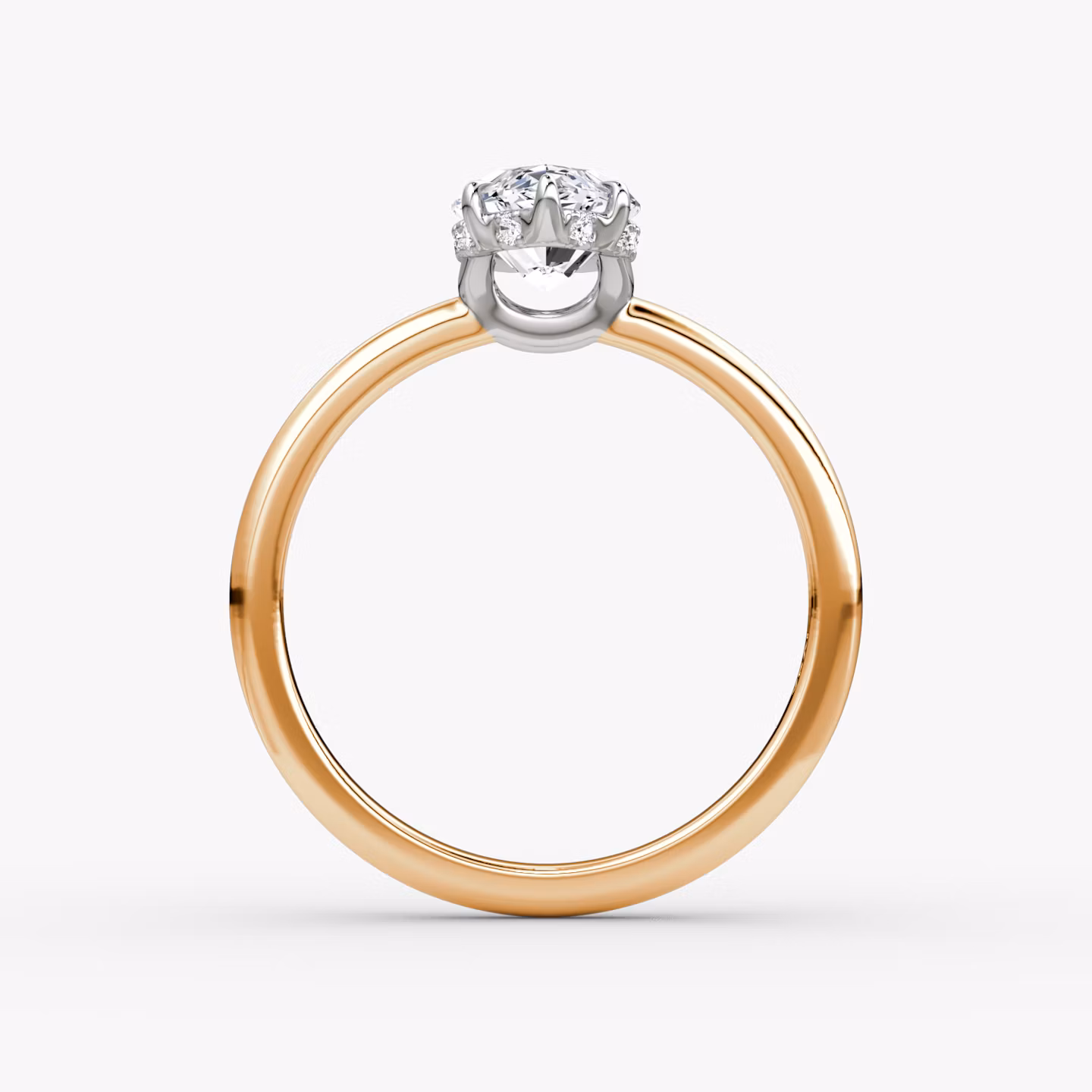 The Signature | Marquise | 14k | Rose Gold and Platinum | bandAccent: Plain | bandWidth: large | hiddenHalo: yes | diamondOrientation: vertical | caratWeight: other