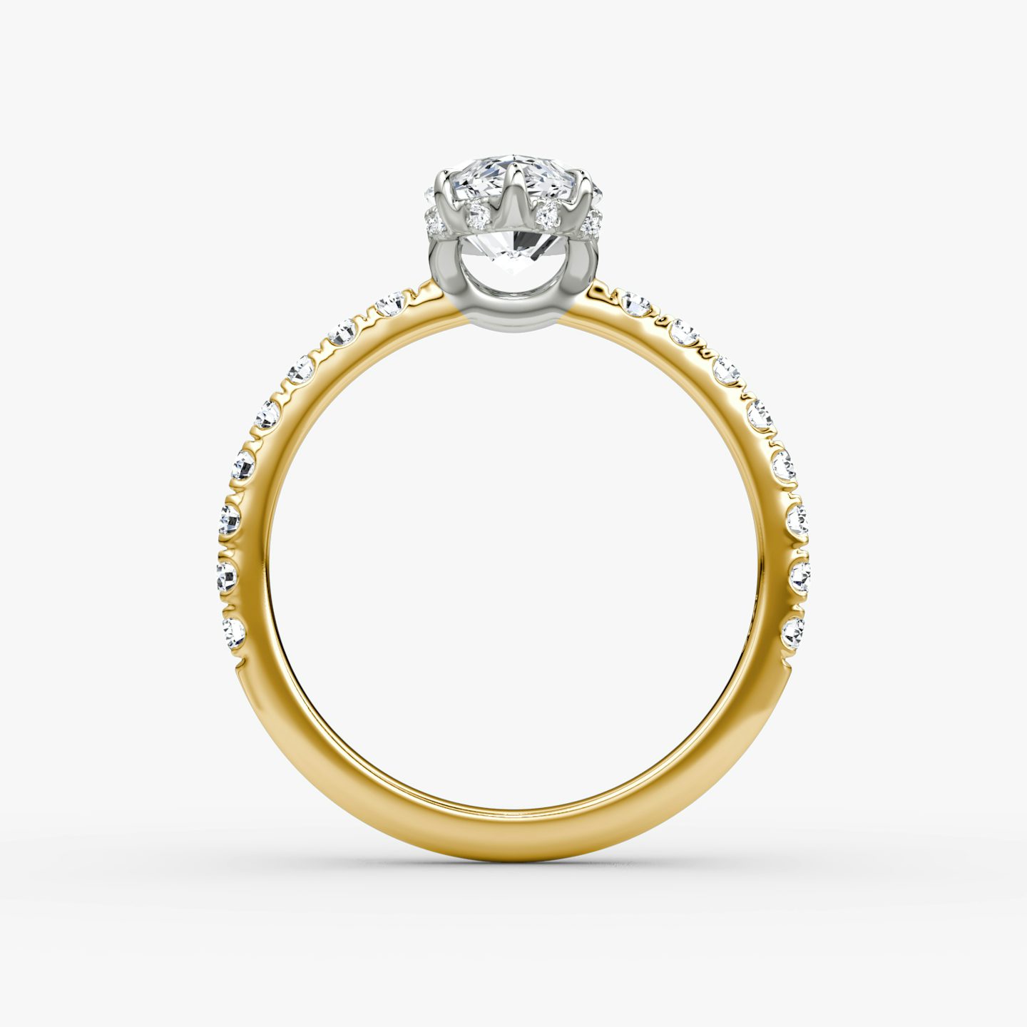 The Signature | Marquise | 18k | Yellow Gold and Platinum | bandAccent: Pavé | bandWidth: large | hiddenHalo: yes | diamondOrientation: vertical | caratWeight: other
