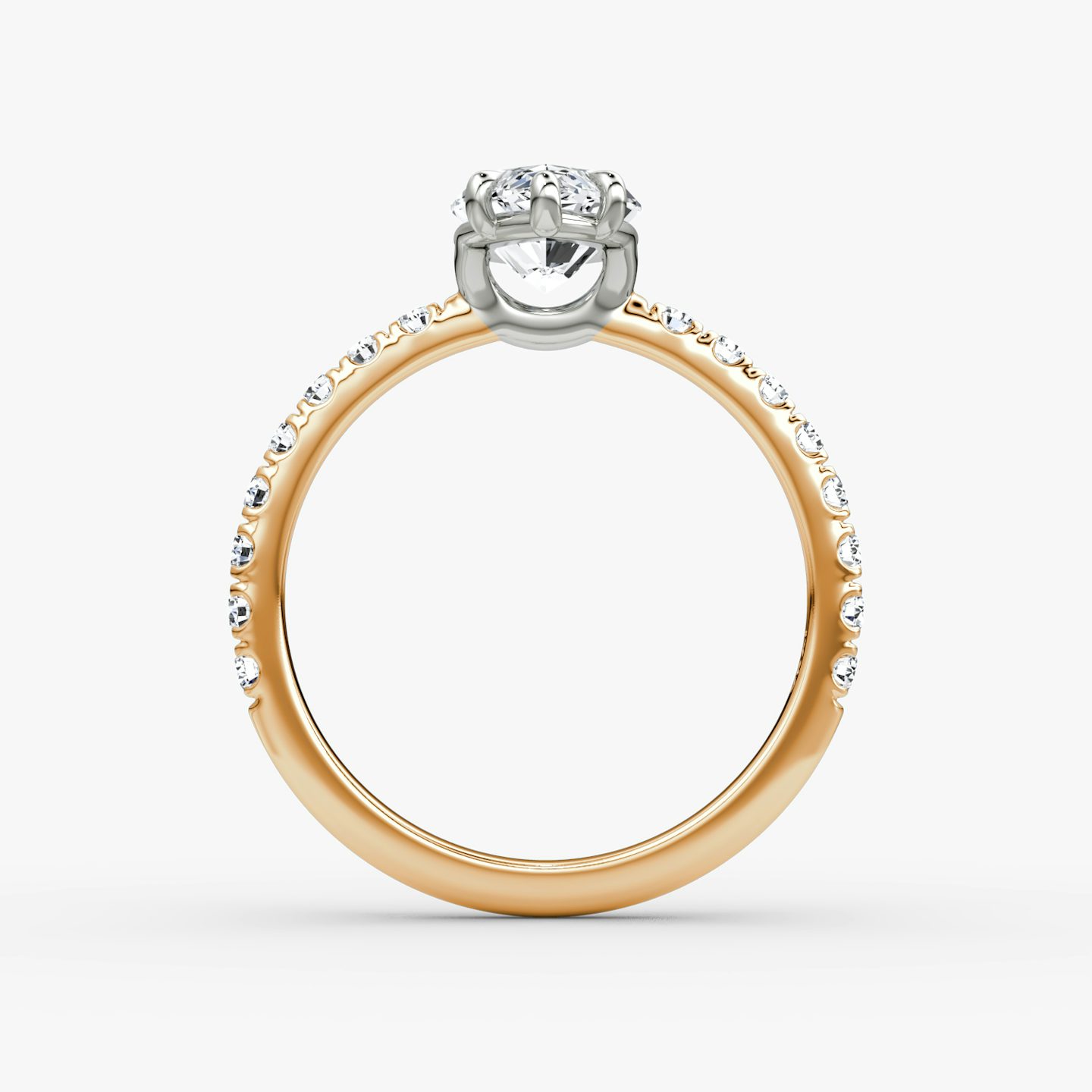 The Signature | Marquise | 14k | Rose Gold and Platinum | bandAccent: Pavé | bandWidth: large | hiddenHalo: no | diamondOrientation: vertical | caratWeight: other