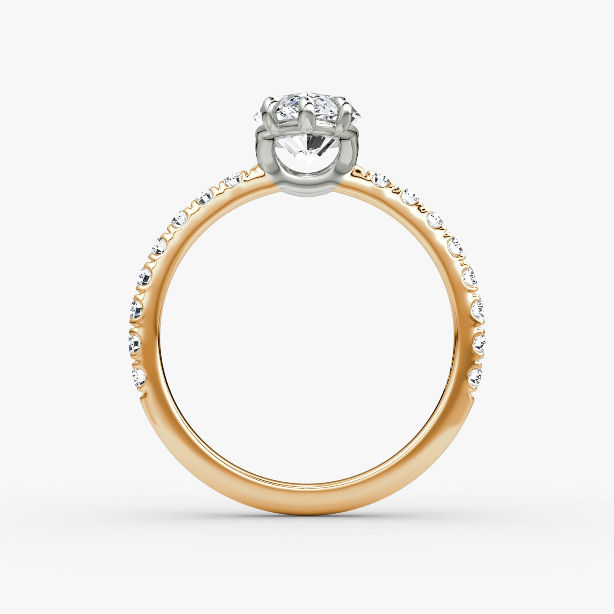 The Signature | Marquise | 14k | Rose Gold and Platinum | bandAccent: Pavé | bandWidth: large | hiddenHalo: no | diamondOrientation: vertical | caratWeight: other