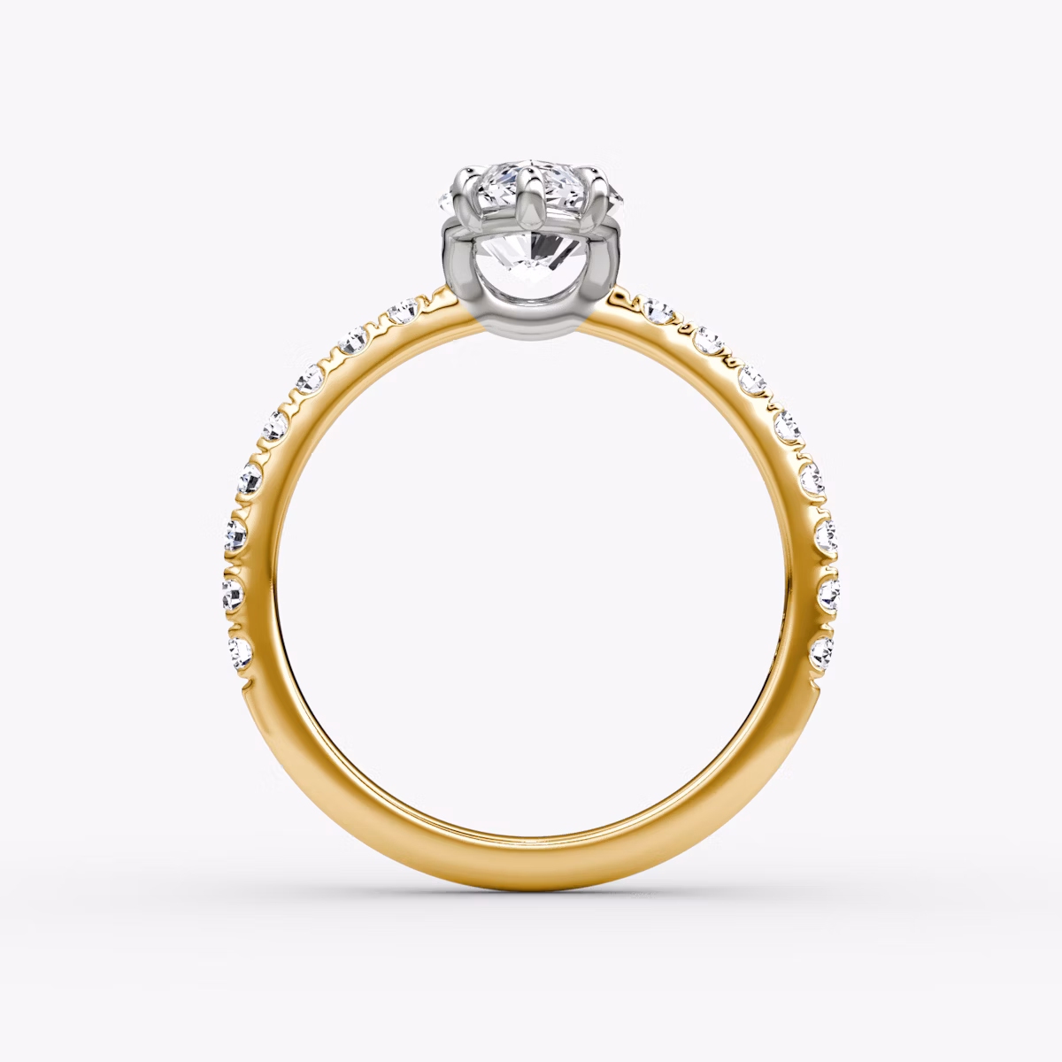 The Signature | Marquise | 18k | Yellow Gold and Platinum | bandAccent: Pavé | bandWidth: large | hiddenHalo: no | diamondOrientation: vertical | caratWeight: other