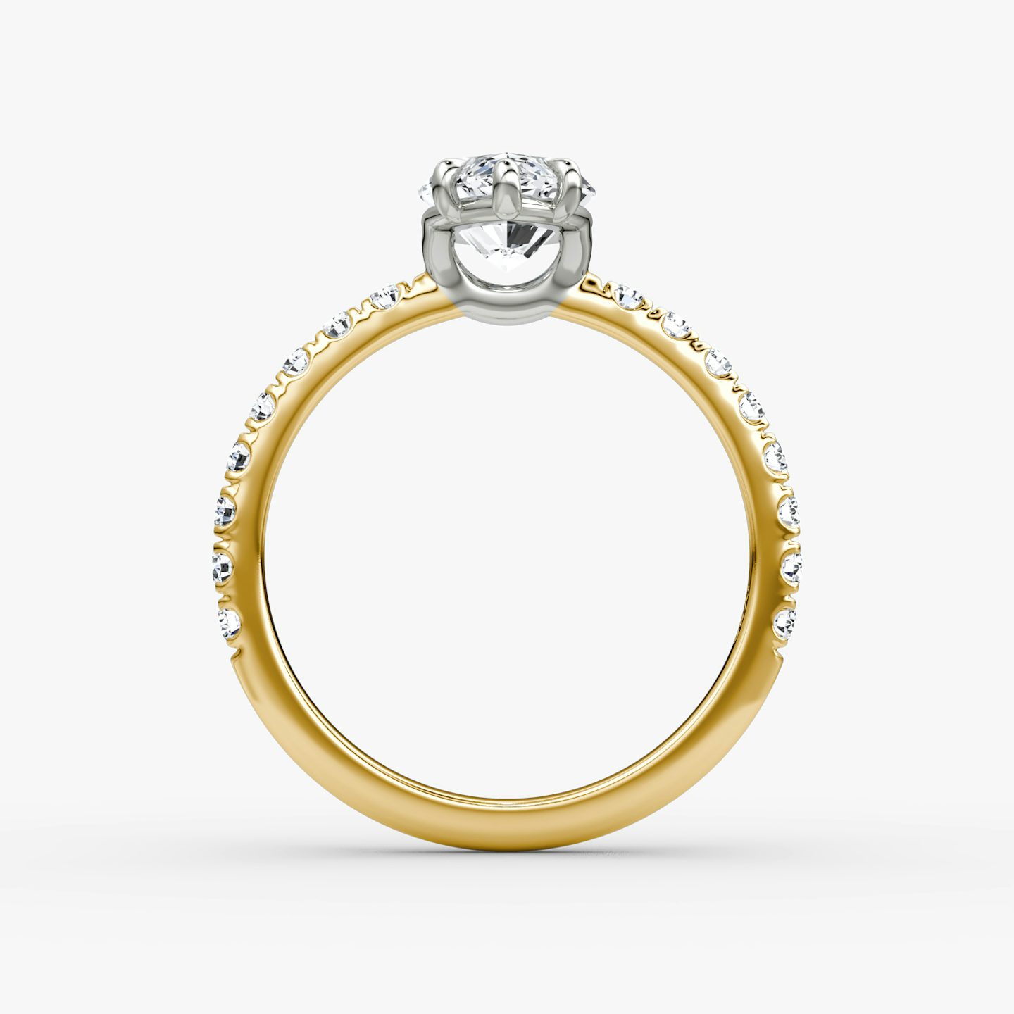 The Signature | Marquise | 18k | Yellow Gold and Platinum | bandAccent: Pavé | bandWidth: large | hiddenHalo: no | diamondOrientation: vertical | caratWeight: other