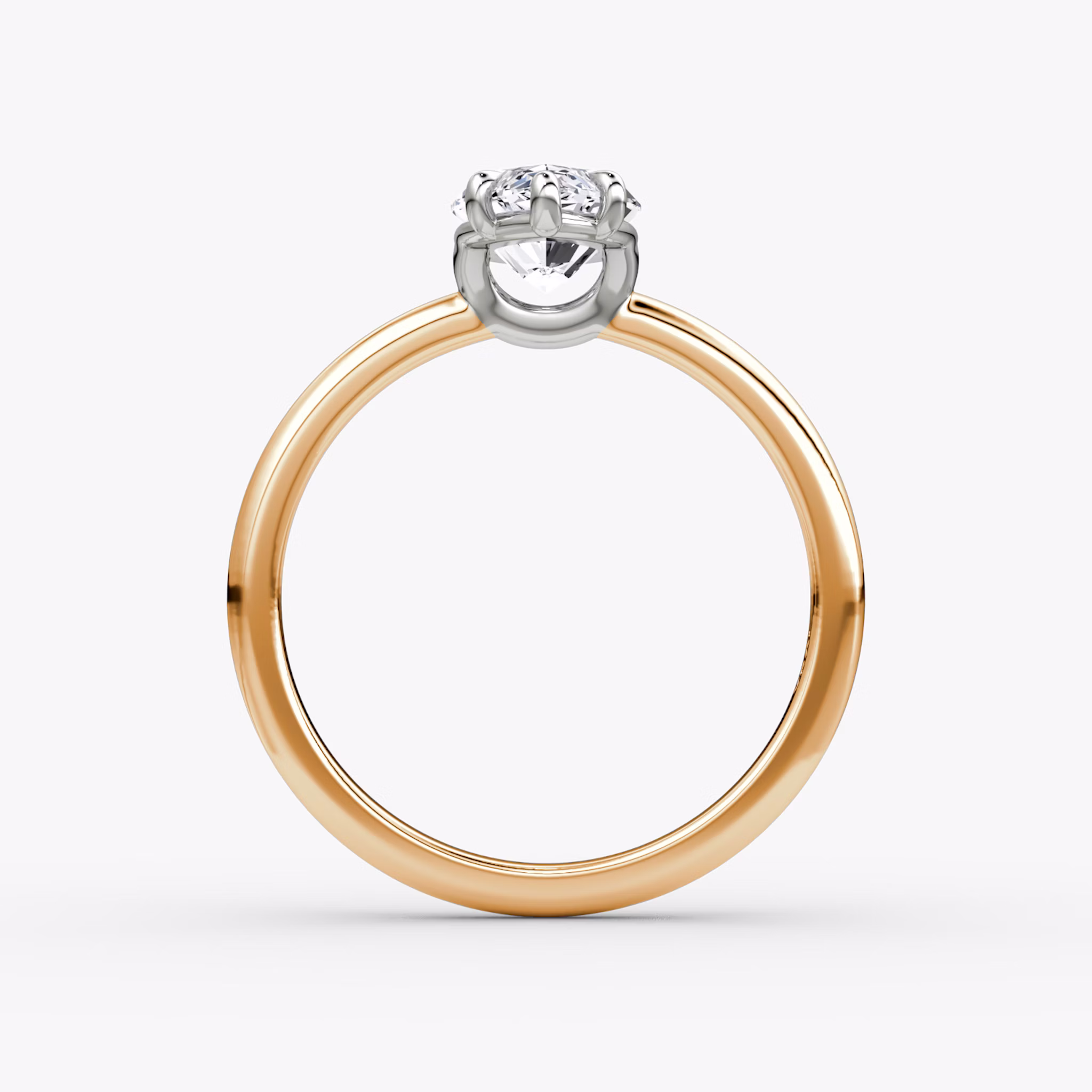 The Signature | Marquise | 14k | Rose Gold and Platinum | bandAccent: Plain | bandWidth: large | hiddenHalo: no | diamondOrientation: vertical | caratWeight: other