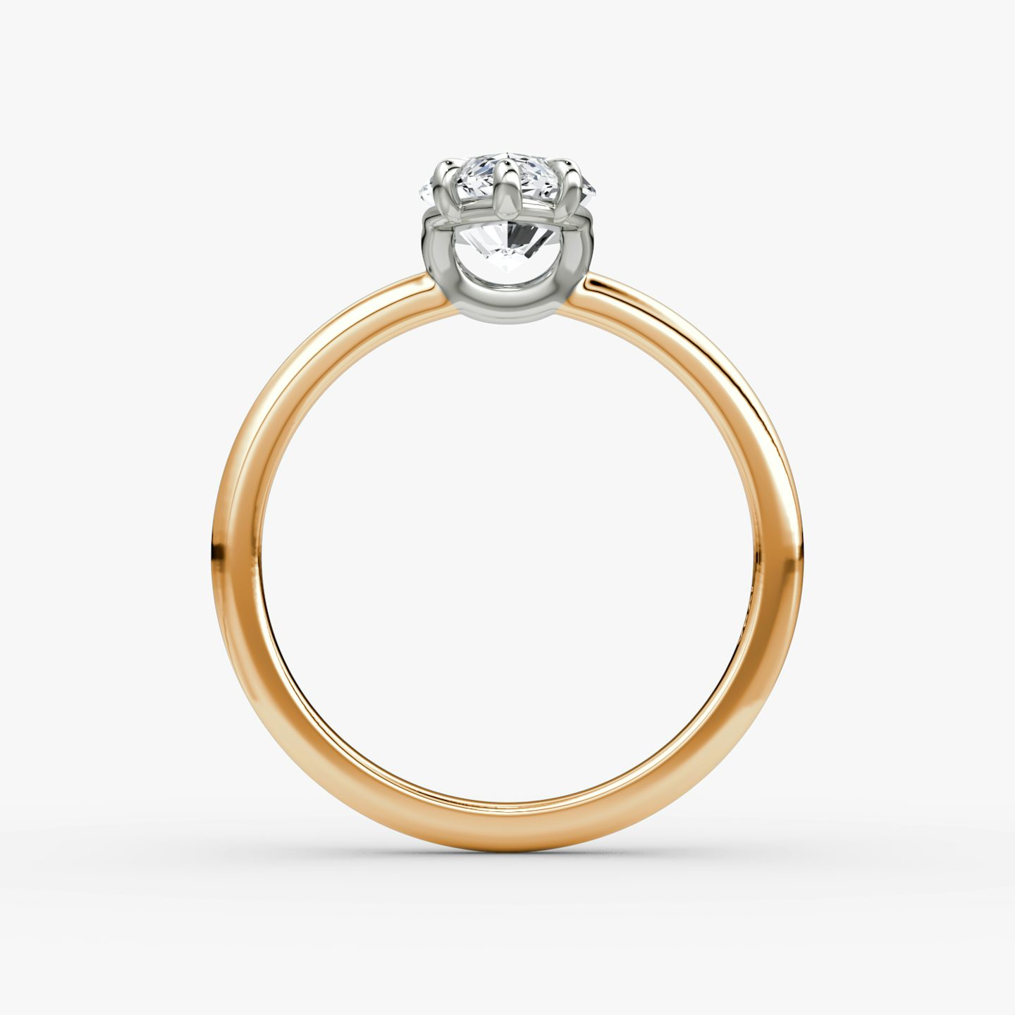 The Signature | Marquise | 14k | Rose Gold and Platinum | bandAccent: Plain | bandWidth: large | hiddenHalo: no | diamondOrientation: vertical | caratWeight: other