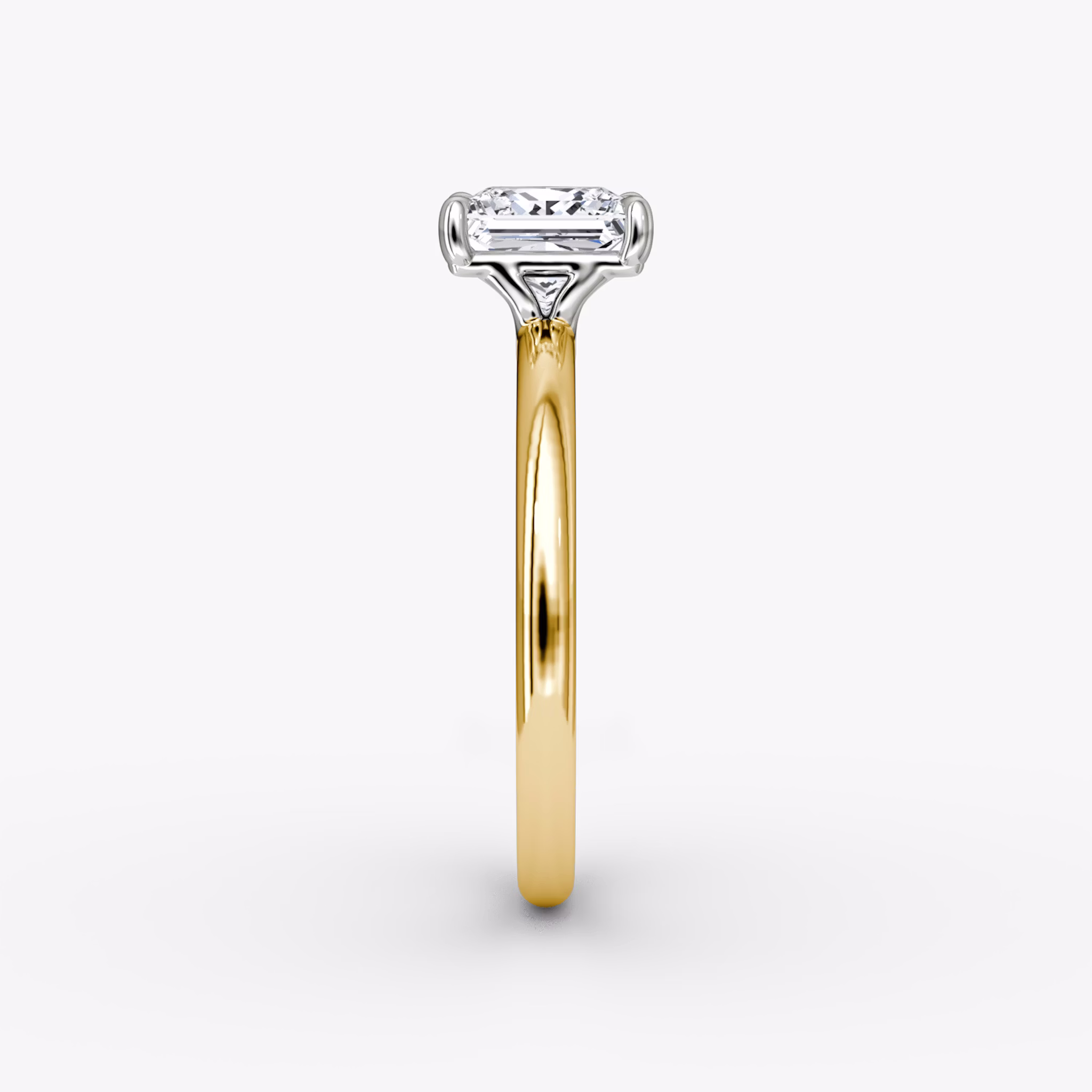 The Signature | Princess | 18k | Yellow Gold and Platinum | bandAccent: Plain | bandWidth: large | hiddenHalo: no | diamondOrientation: vertical | caratWeight: other