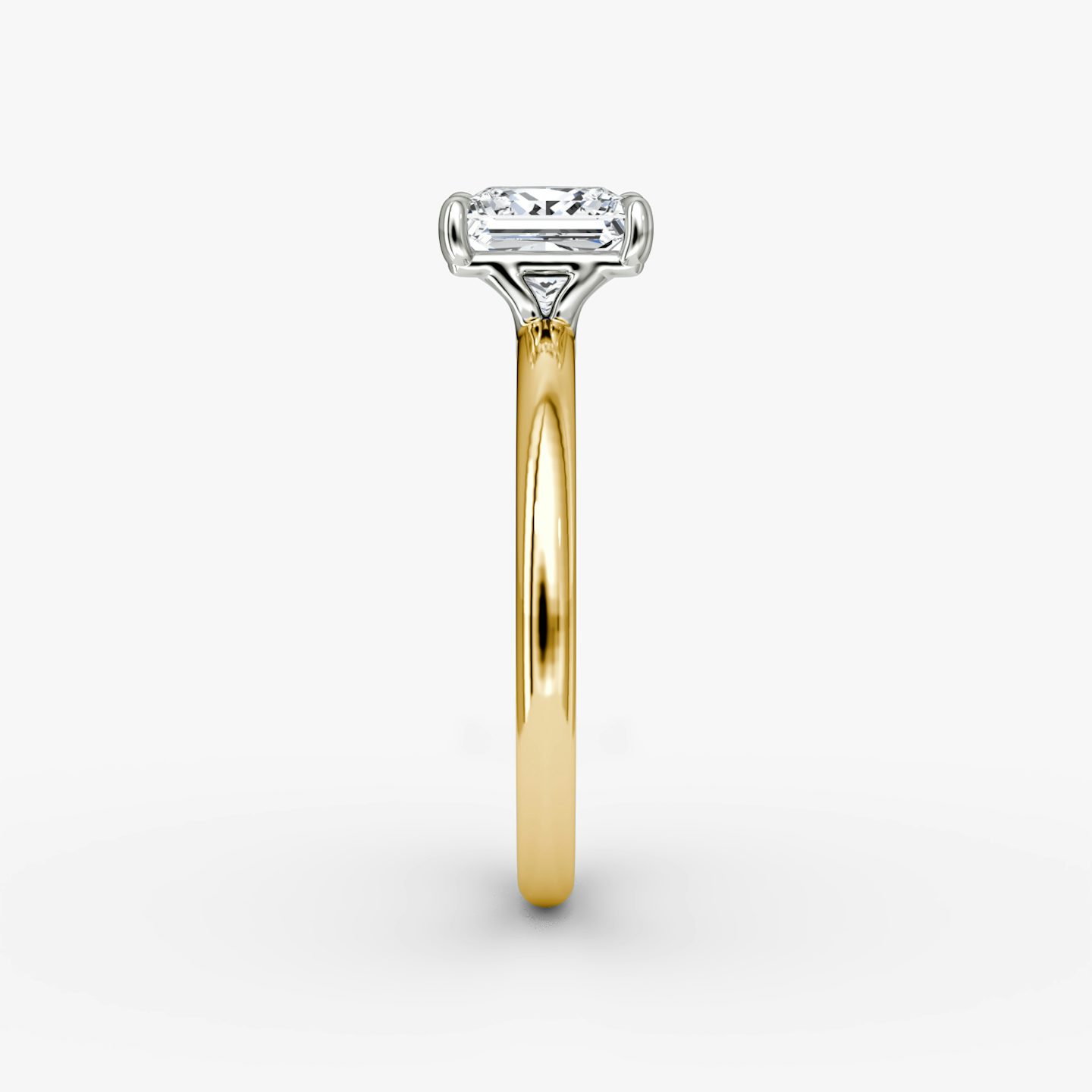 The Signature | Princess | 18k | Yellow Gold and Platinum | bandAccent: Plain | bandWidth: large | hiddenHalo: no | diamondOrientation: vertical | caratWeight: other