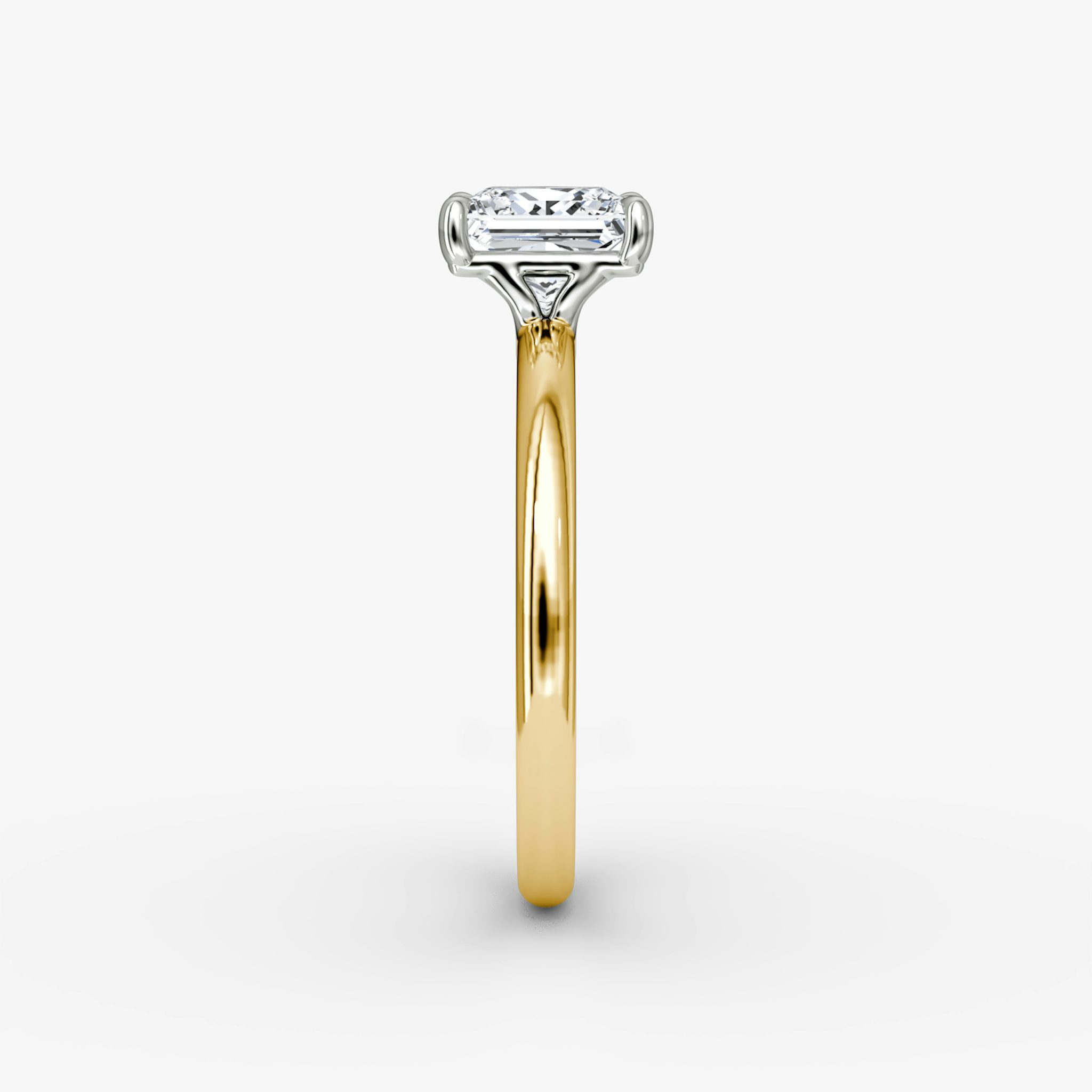 The Signature | Princess | 18k | Yellow Gold and Platinum | bandAccent: Plain | bandWidth: large | hiddenHalo: no | diamondOrientation: vertical | caratWeight: other