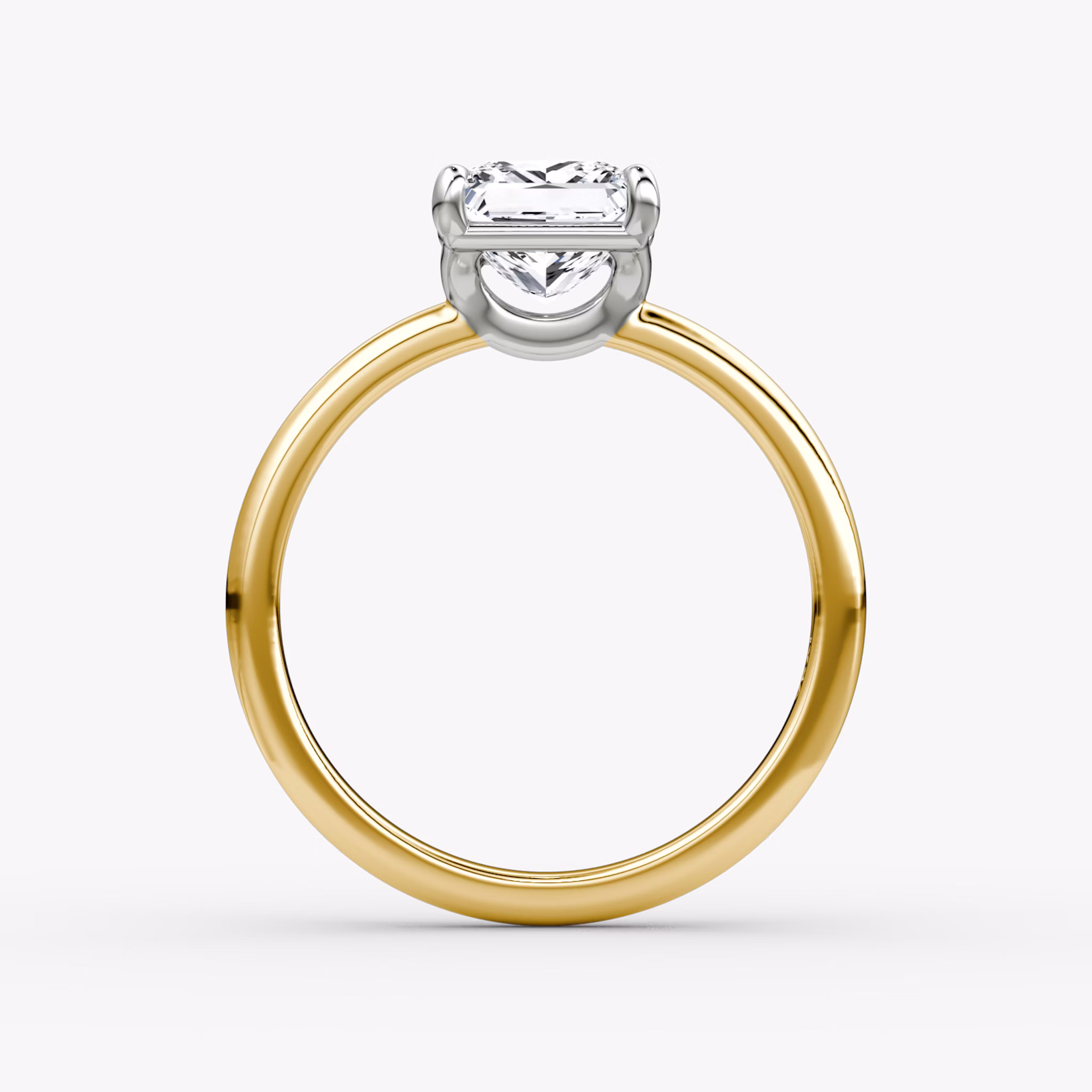 The Signature | Princess | 18k | Yellow Gold and Platinum | bandAccent: Plain | bandWidth: large | hiddenHalo: no | diamondOrientation: vertical | caratWeight: other