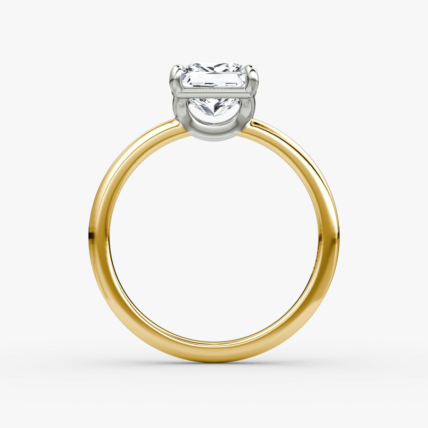 The Signature | Princess | 18k | Yellow Gold and Platinum | bandAccent: Plain | bandWidth: large | hiddenHalo: no | diamondOrientation: vertical | caratWeight: other