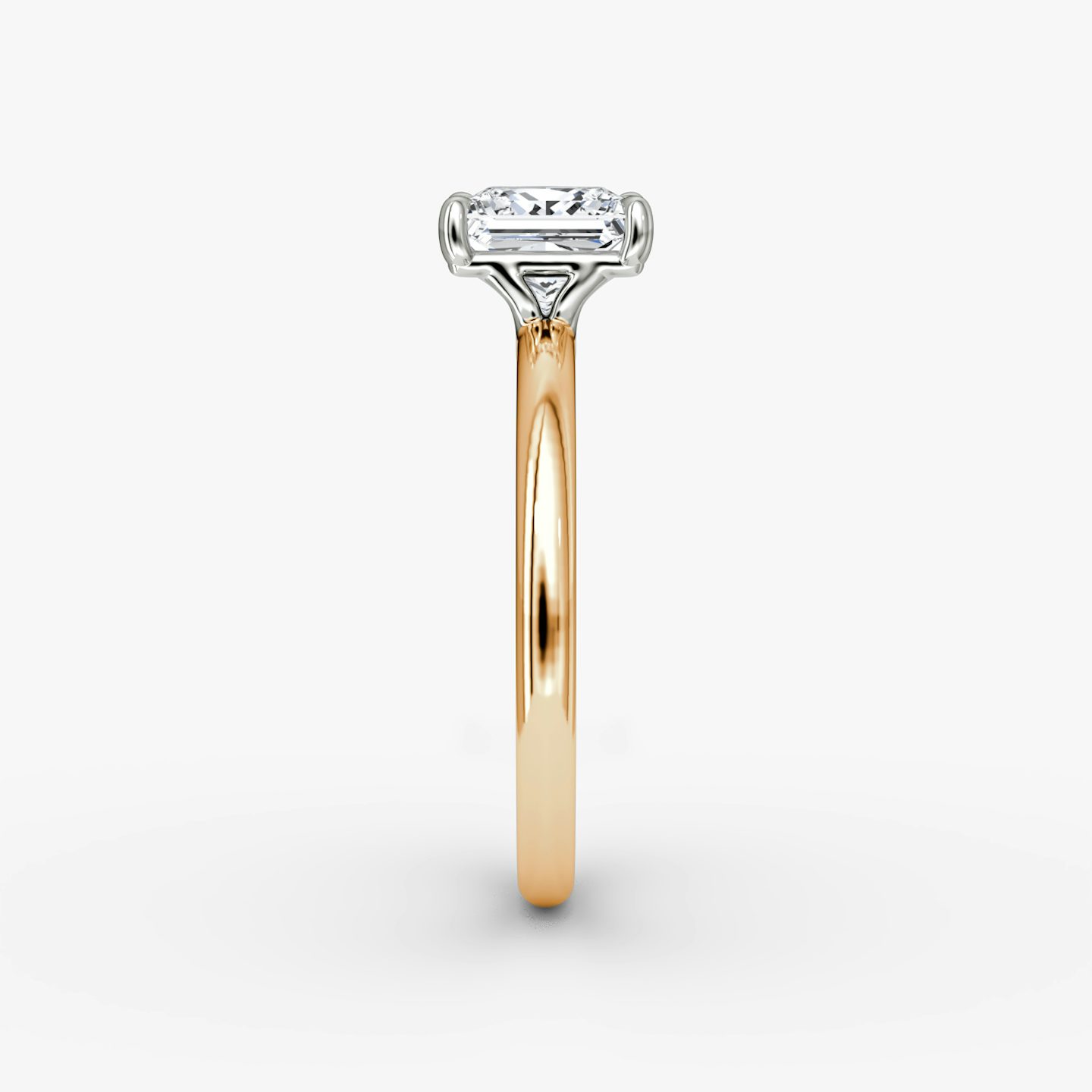 The Signature | Princess | 14k | Rose Gold and Platinum | bandAccent: Plain | bandWidth: large | hiddenHalo: no | diamondOrientation: vertical | caratWeight: other
