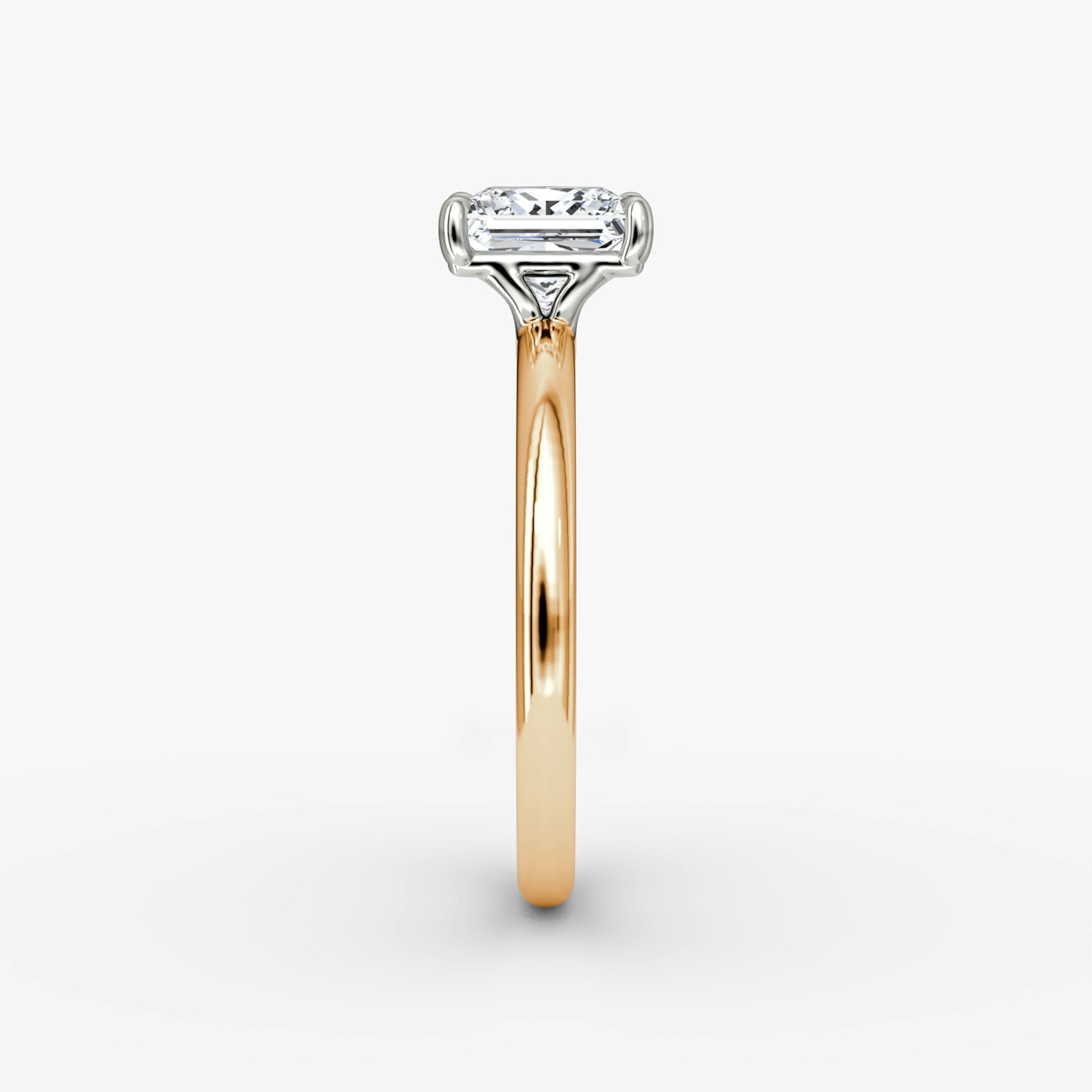 The Signature | Princess | 14k | Rose Gold and Platinum | bandAccent: Plain | bandWidth: large | hiddenHalo: no | diamondOrientation: vertical | caratWeight: other