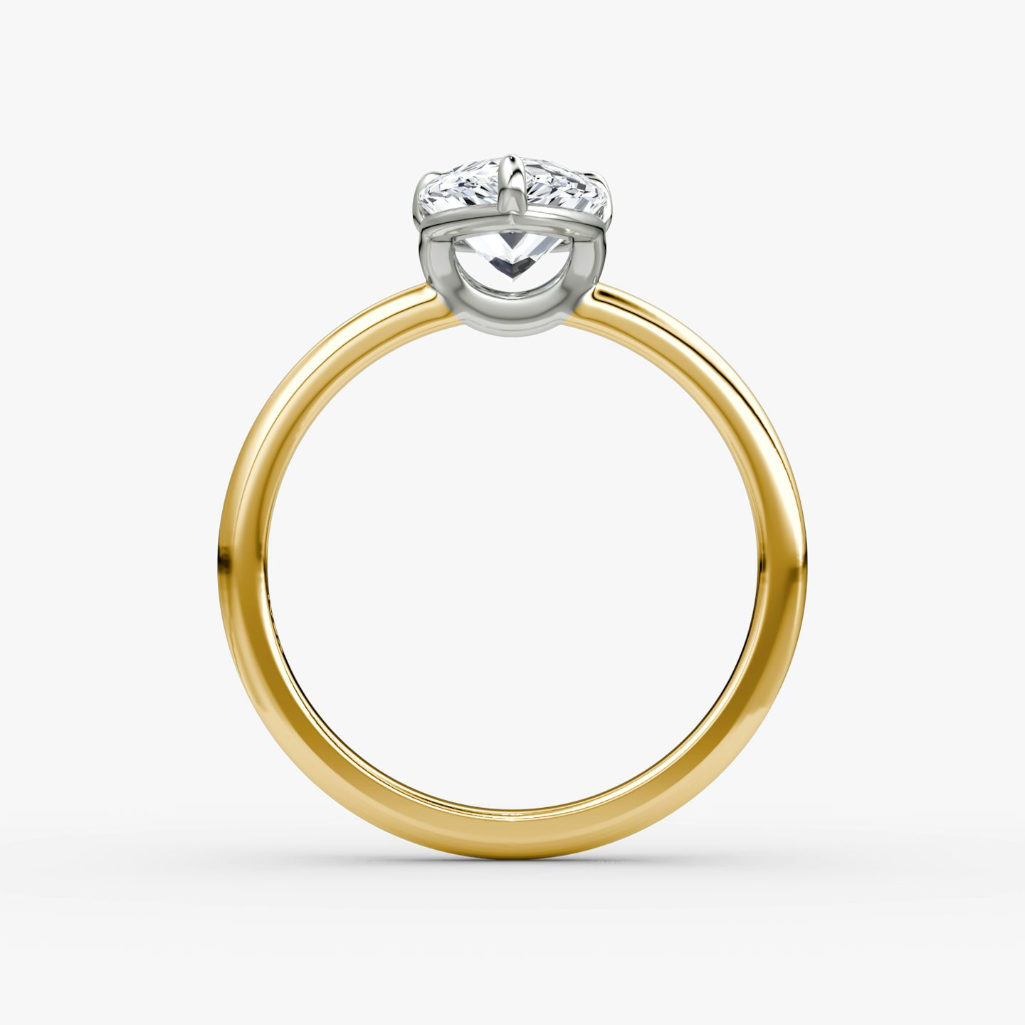 The Signature | Pear | 18k | Yellow Gold and Platinum | bandAccent: Plain | bandWidth: large | hiddenHalo: no | diamondOrientation: vertical | caratWeight: other