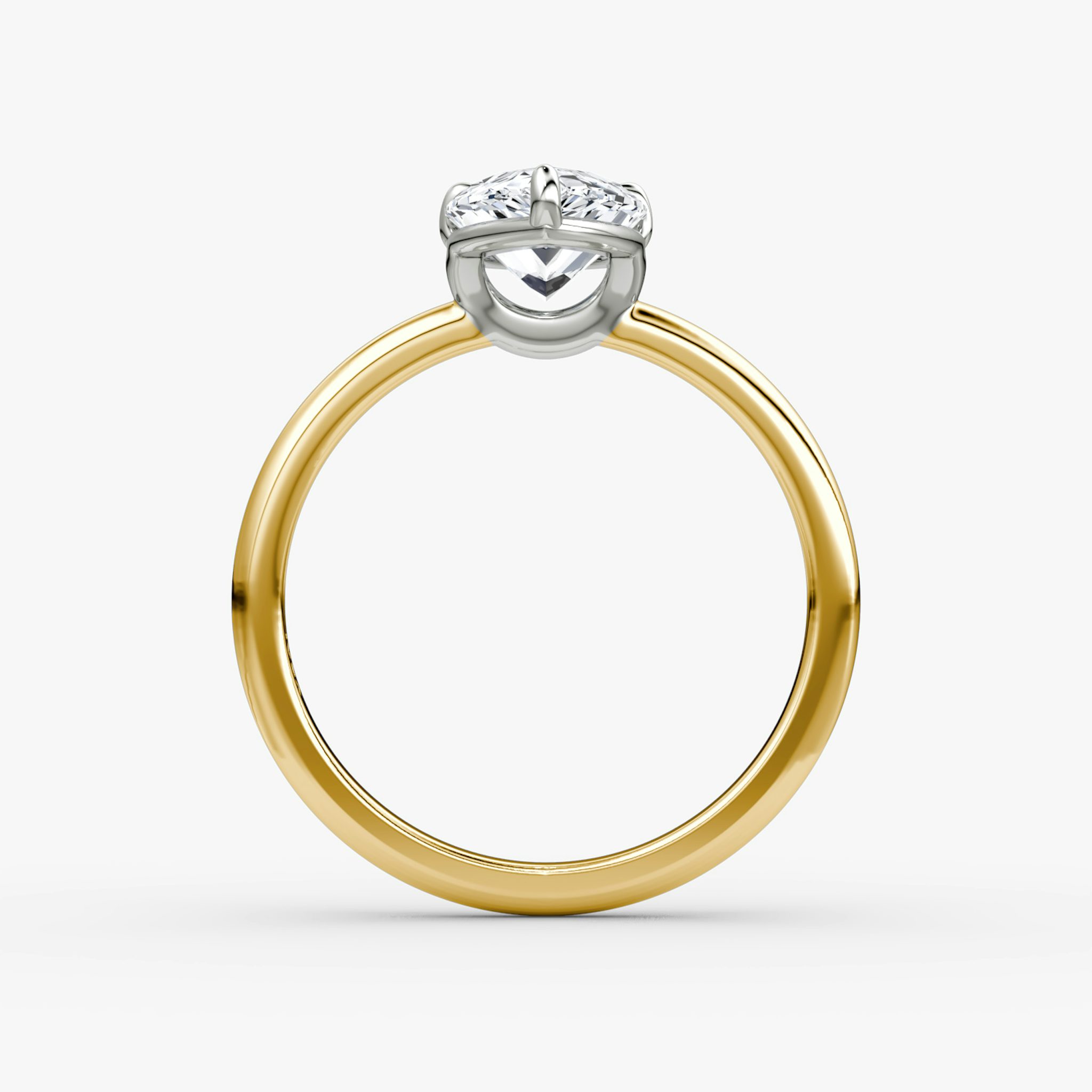 The Signature | Pear | 18k | Yellow Gold and Platinum | bandAccent: Plain | bandWidth: large | hiddenHalo: no | diamondOrientation: vertical | caratWeight: other