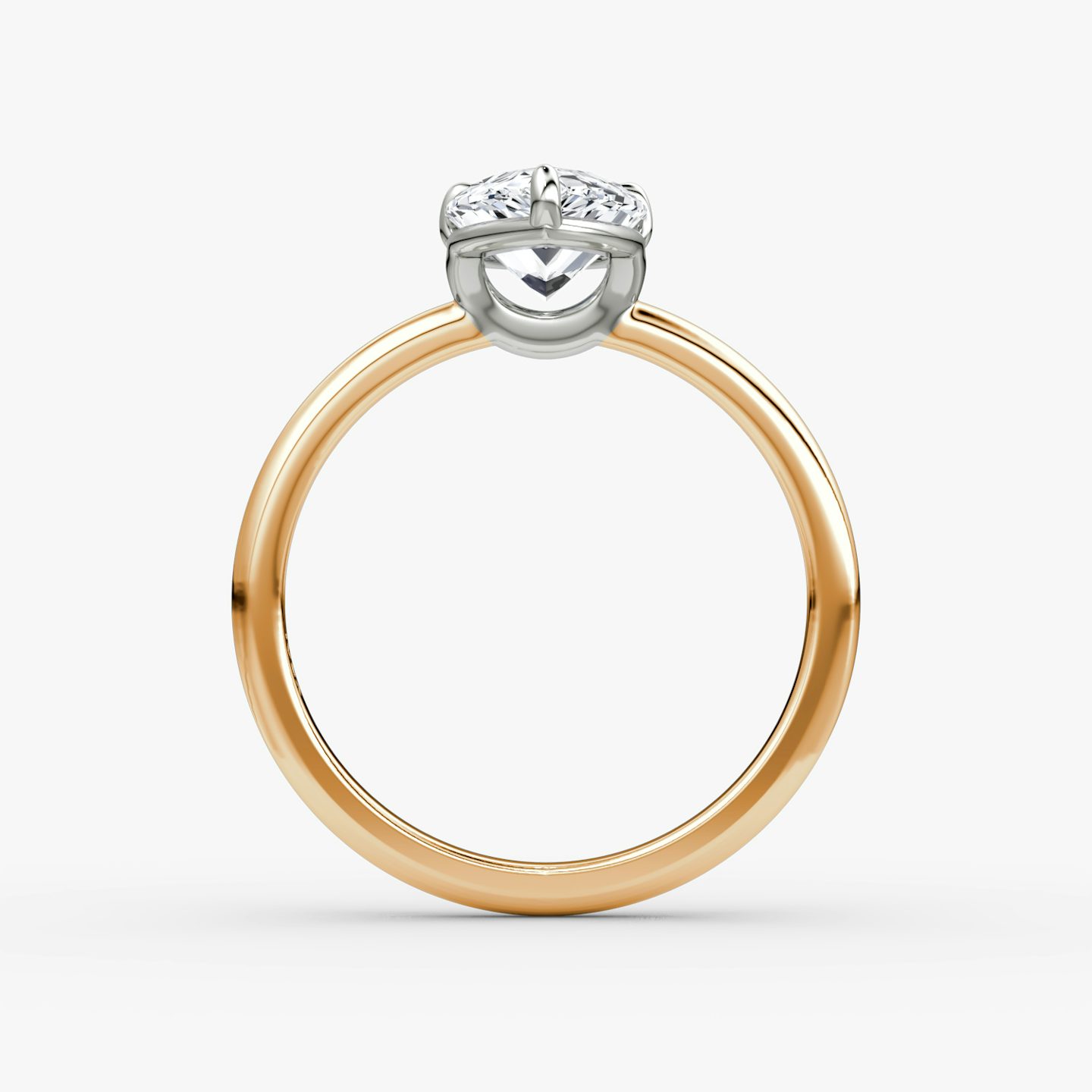 The Signature | Pear | 14k | Rose Gold and Platinum | bandAccent: Plain | bandWidth: large | hiddenHalo: no | diamondOrientation: vertical | caratWeight: other