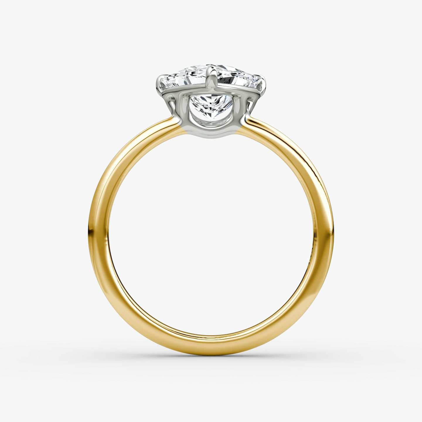 The Signature | Trillion | 18k | Yellow Gold and Platinum | bandAccent: Plain | bandWidth: large | hiddenHalo: no | diamondOrientation: vertical | caratWeight: other