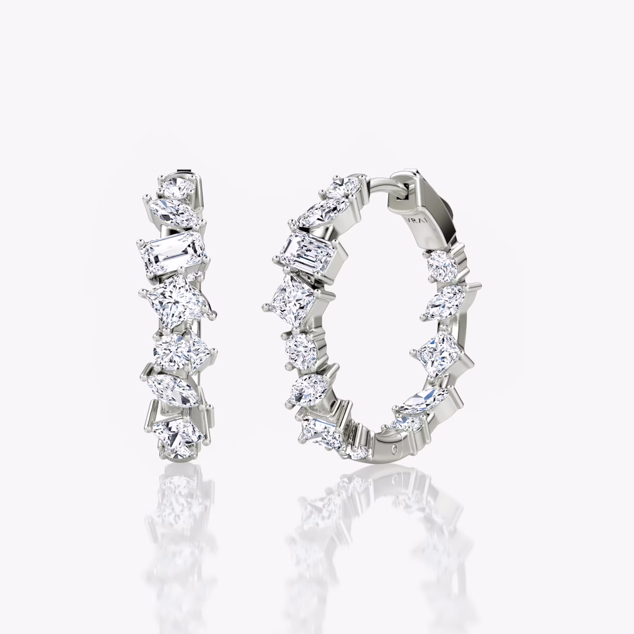 Mixed Shape Eternity Hoop princess+emerald+marquise+round-brilliant | White Gold